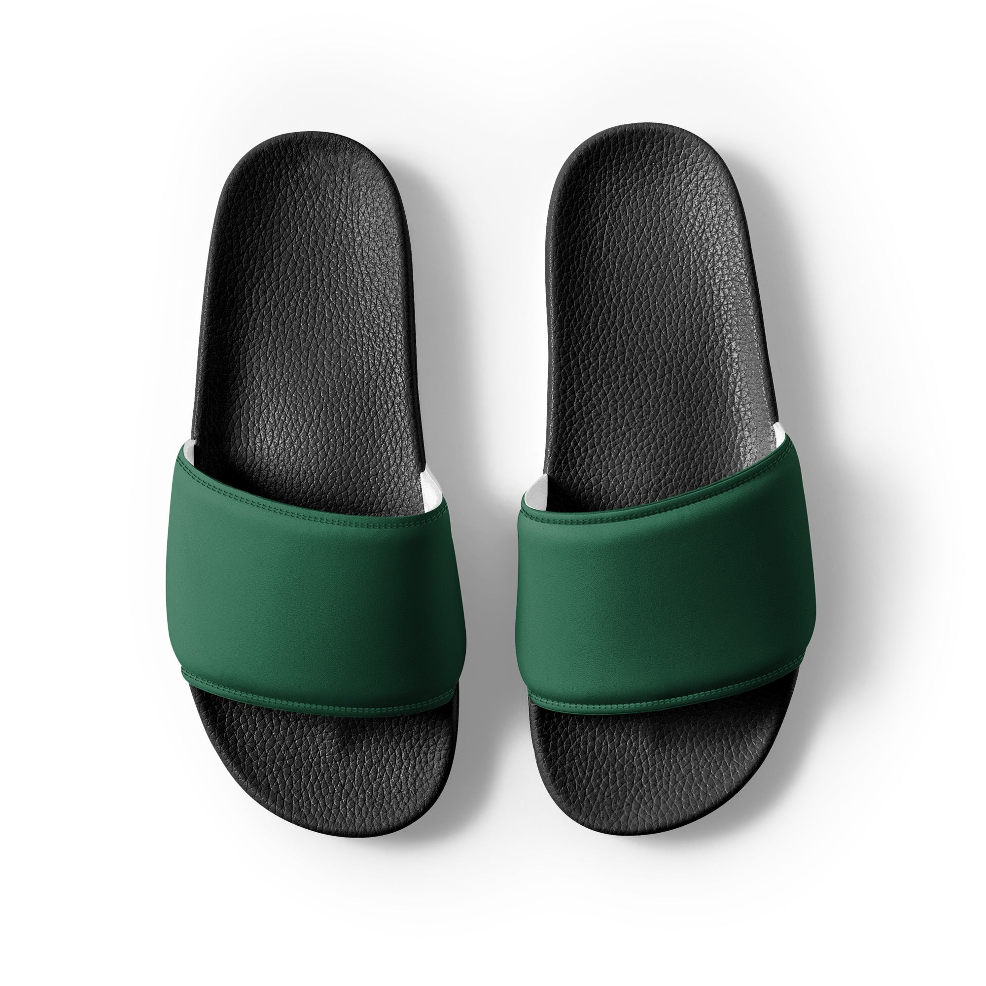 Green Pea Color Men's Slides by Visual Verse - Image 2