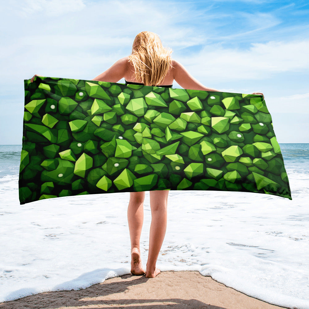 Green Rocks Beach Towel by Visual Verse - Image 2