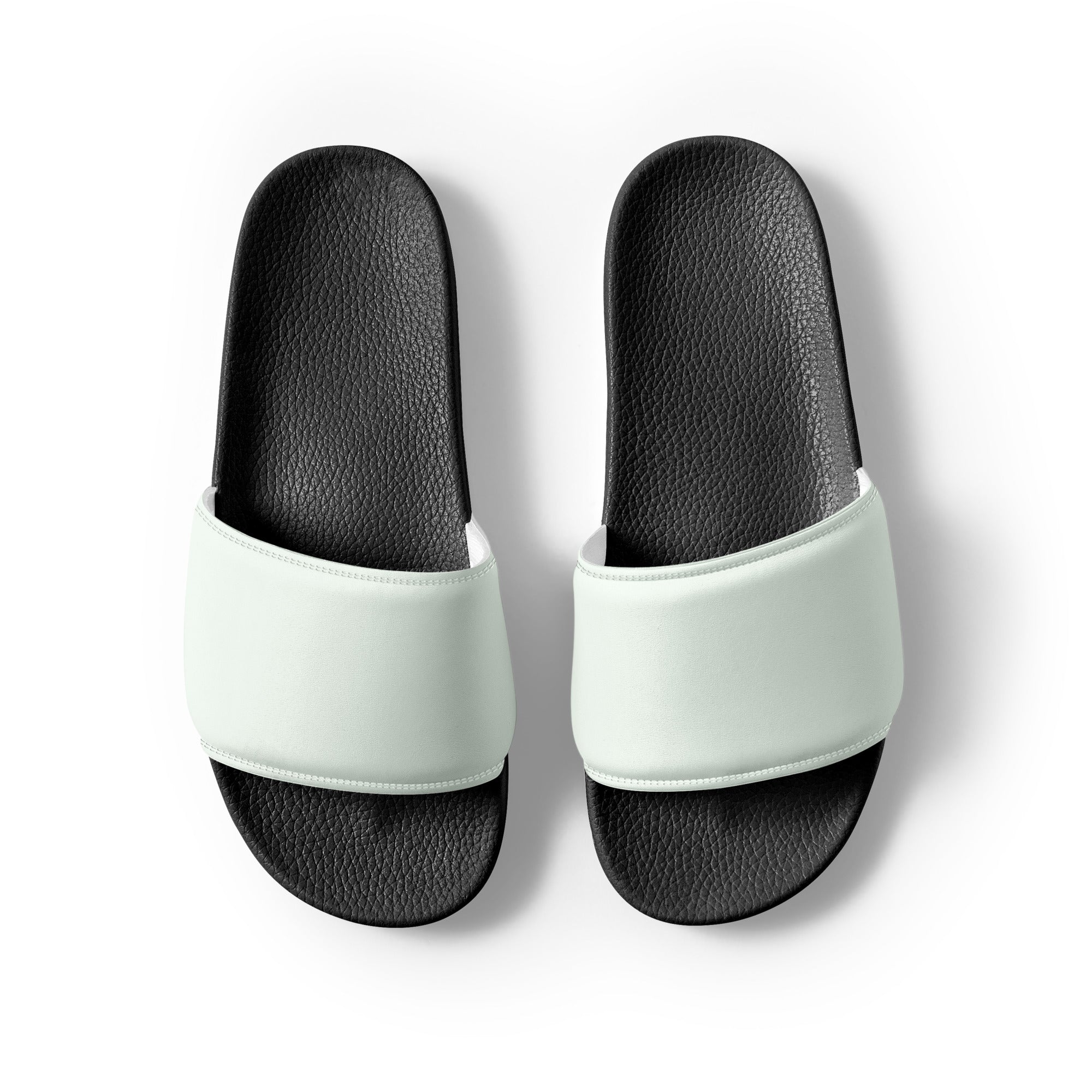 Greenish White Color Men's Slides by Visual Verse - Image 2