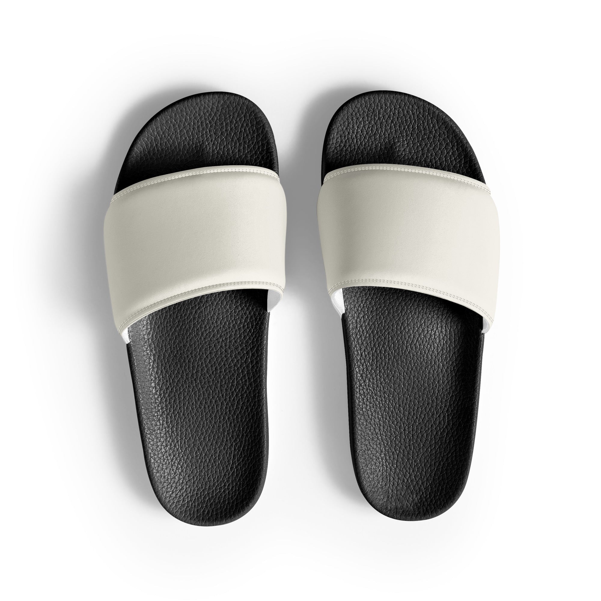 Half Orchid White Color Men's Slides by Visual Verse - Image 1