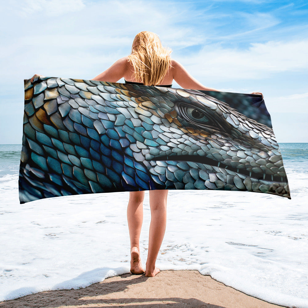 Hammerhead Shark Skin Beach Towel by Visual Verse - Image 2