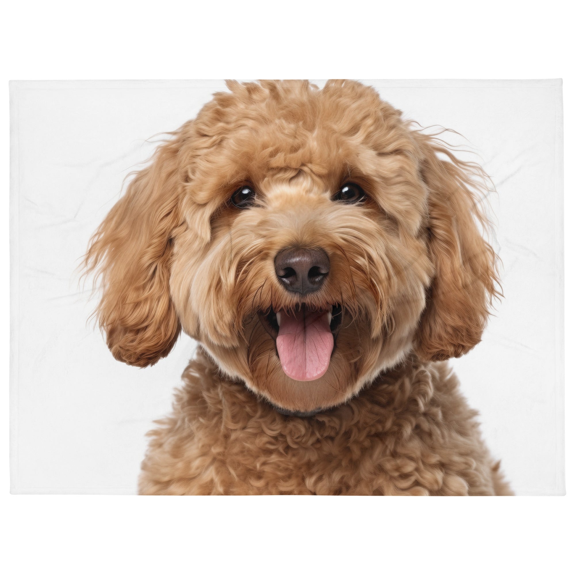 Happy Mini Golden Doodle Throw Blanket by Visual Verse - Image 2