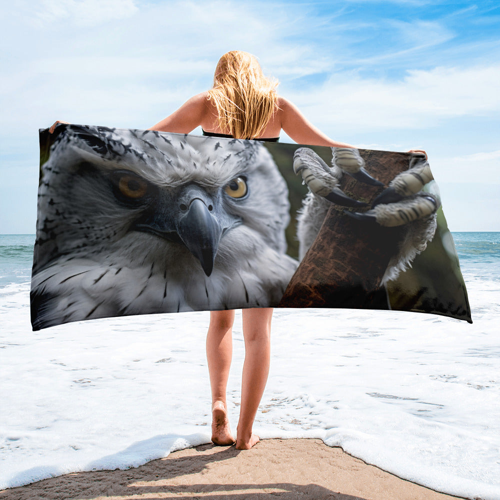 Harpy Eagle Talons Beach Towel by Visual Verse - Image 2