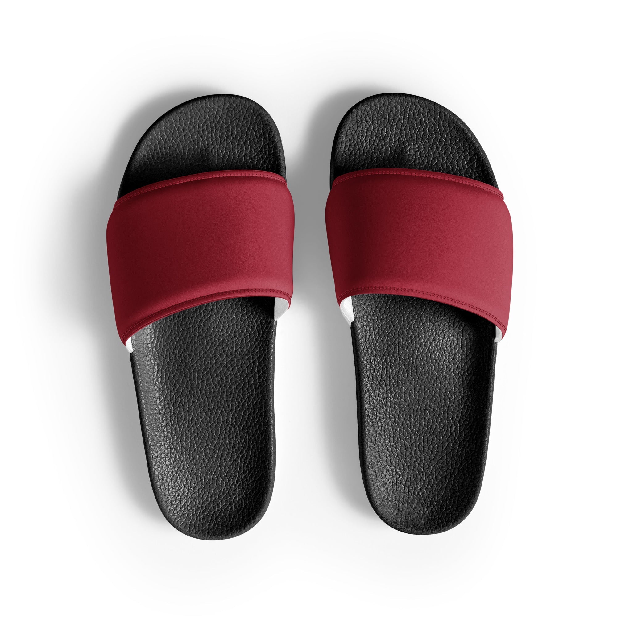 Harvard Crimson Color Men's Slides by Visual Verse - Image 1