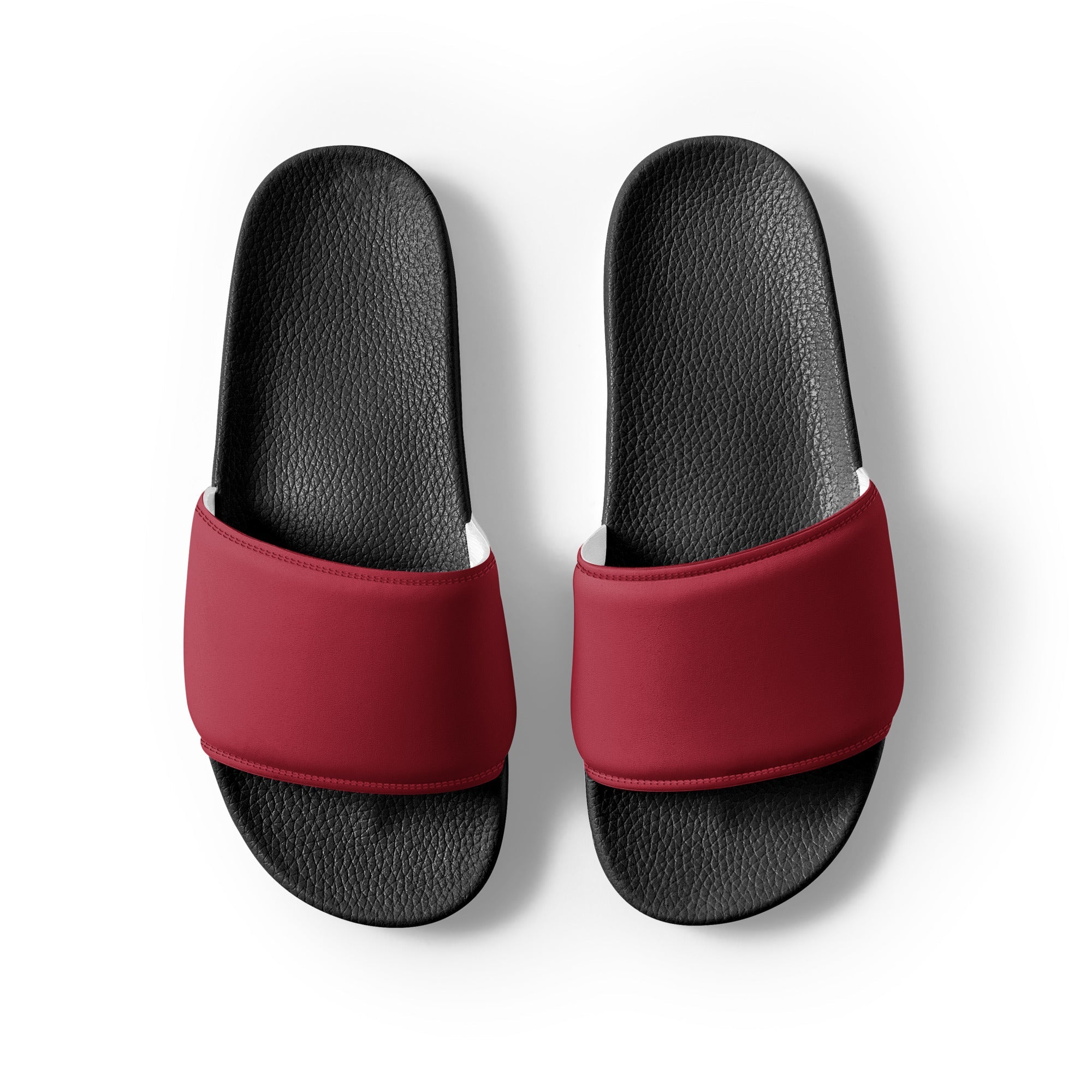 Harvard Crimson Color Men's Slides by Visual Verse - Image 2