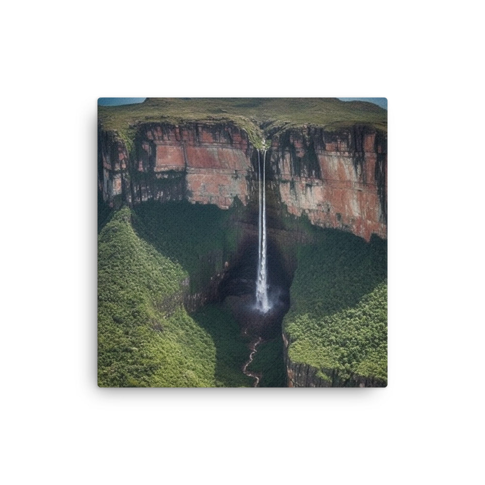 Highest Waterfall Adventure Thin Canvas by Visual Verse - Image 1