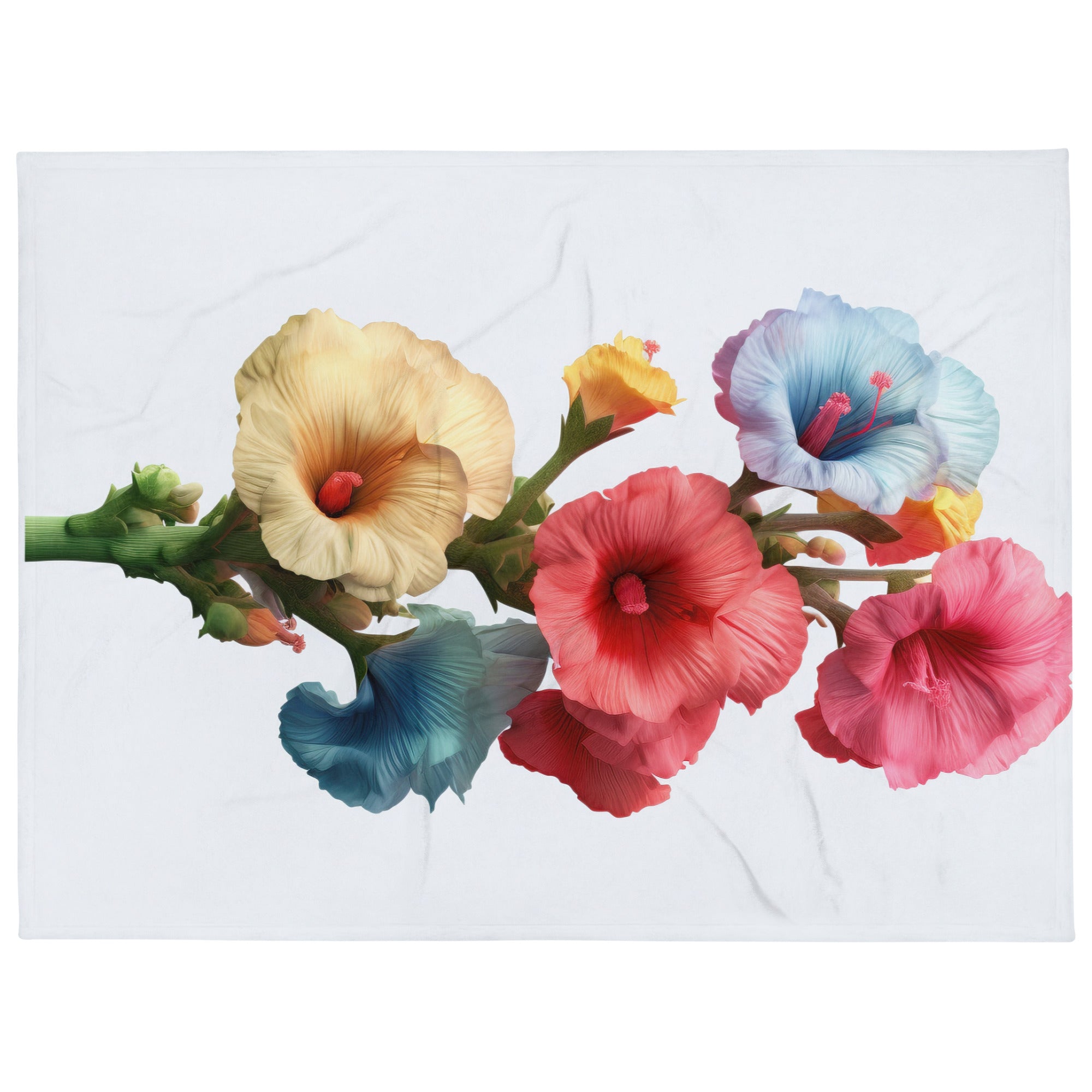 Hollyhock Flower Blanket by Visual Verse - Image 1