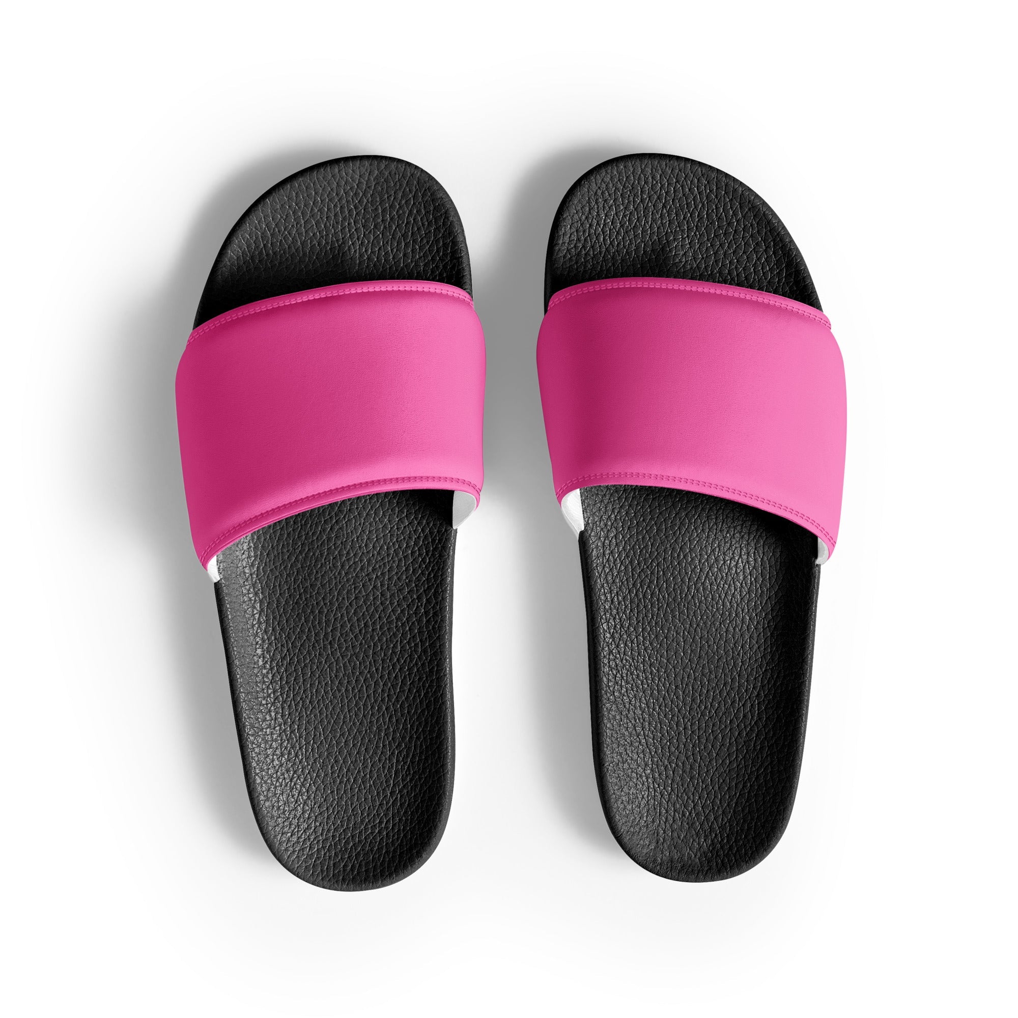 Hot Pink Color Men's Slides by Visual Verse - Image 1