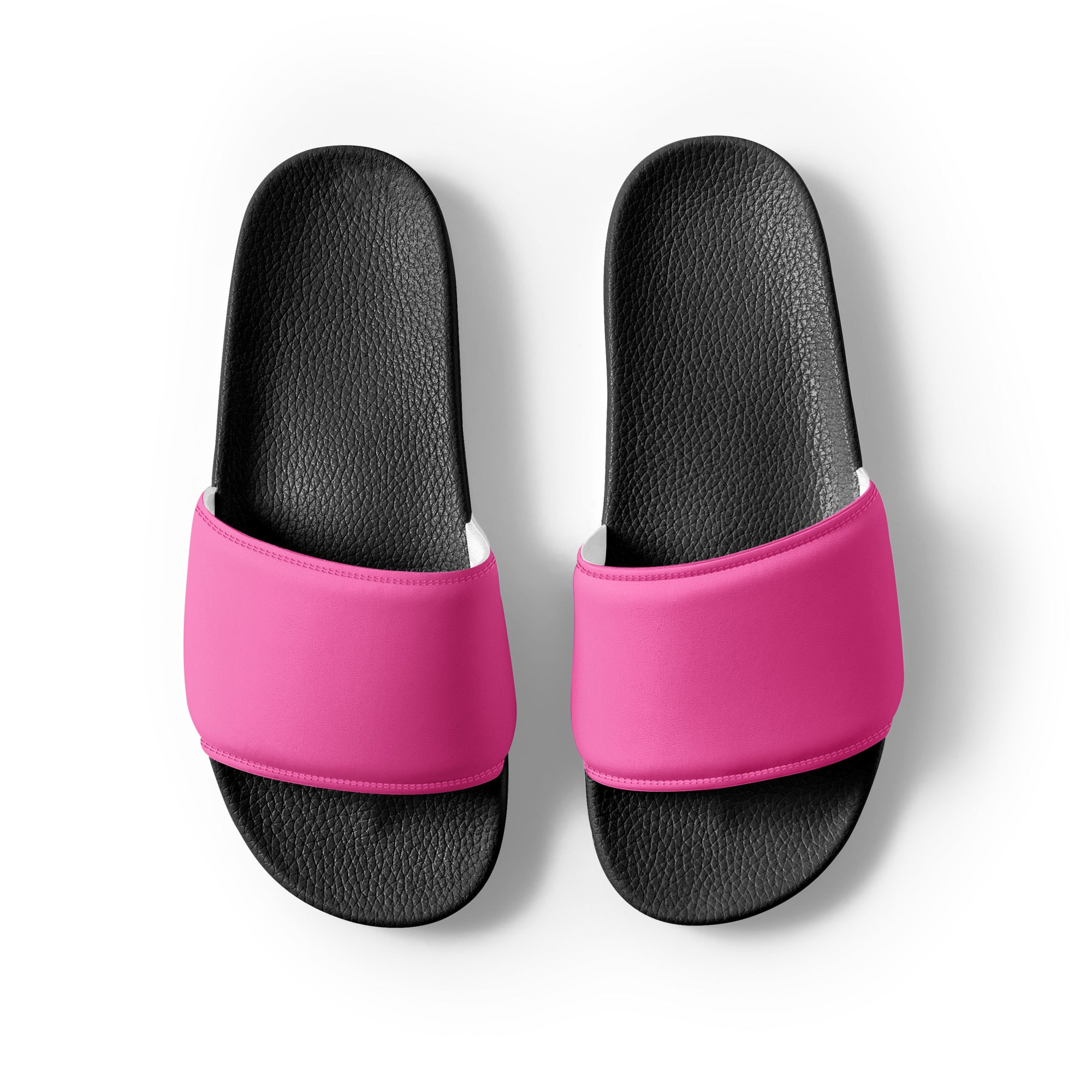 Hot Pink Color Men's Slides by Visual Verse - Image 2