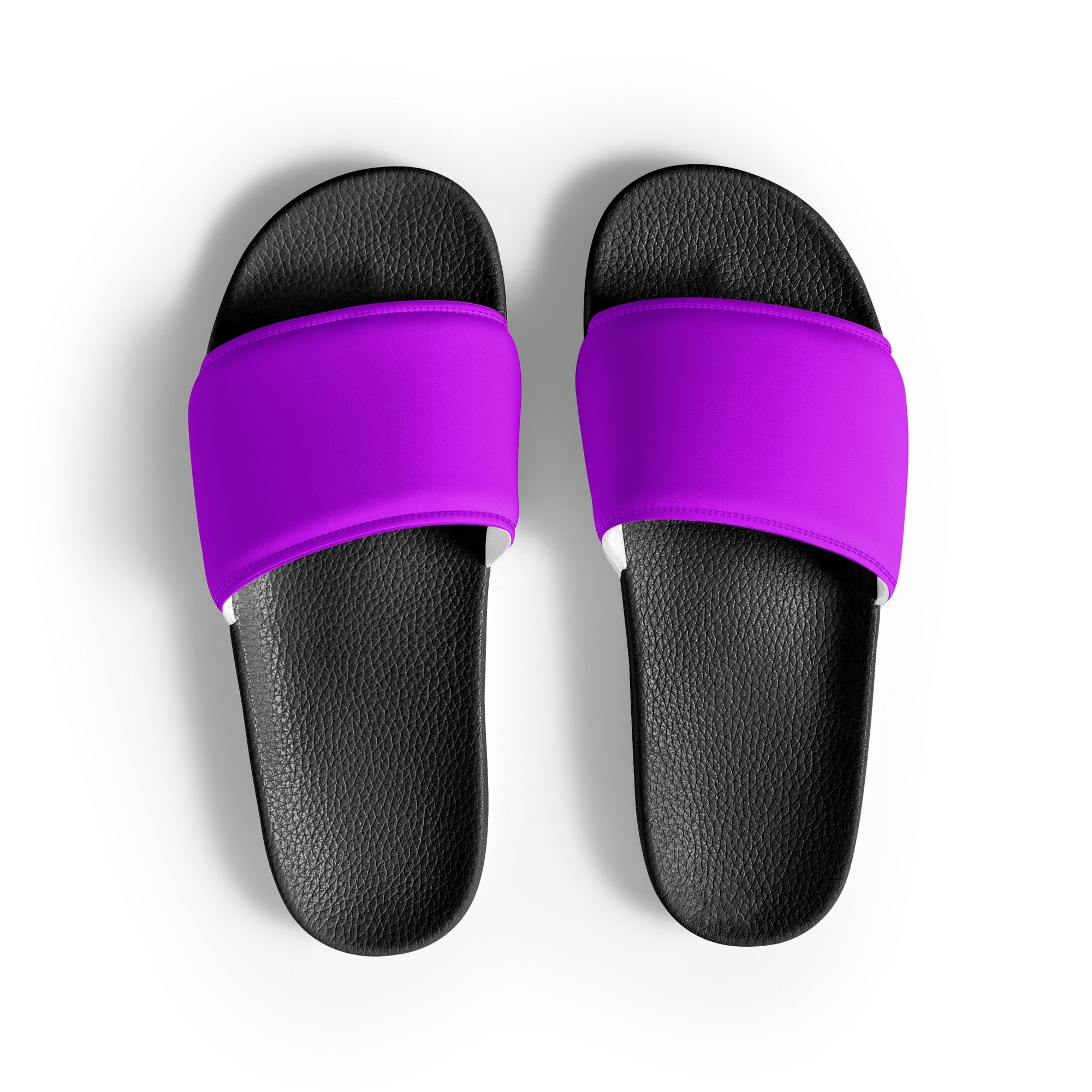 Hot Purple Color Men's Slides by Visual Verse - Image 1