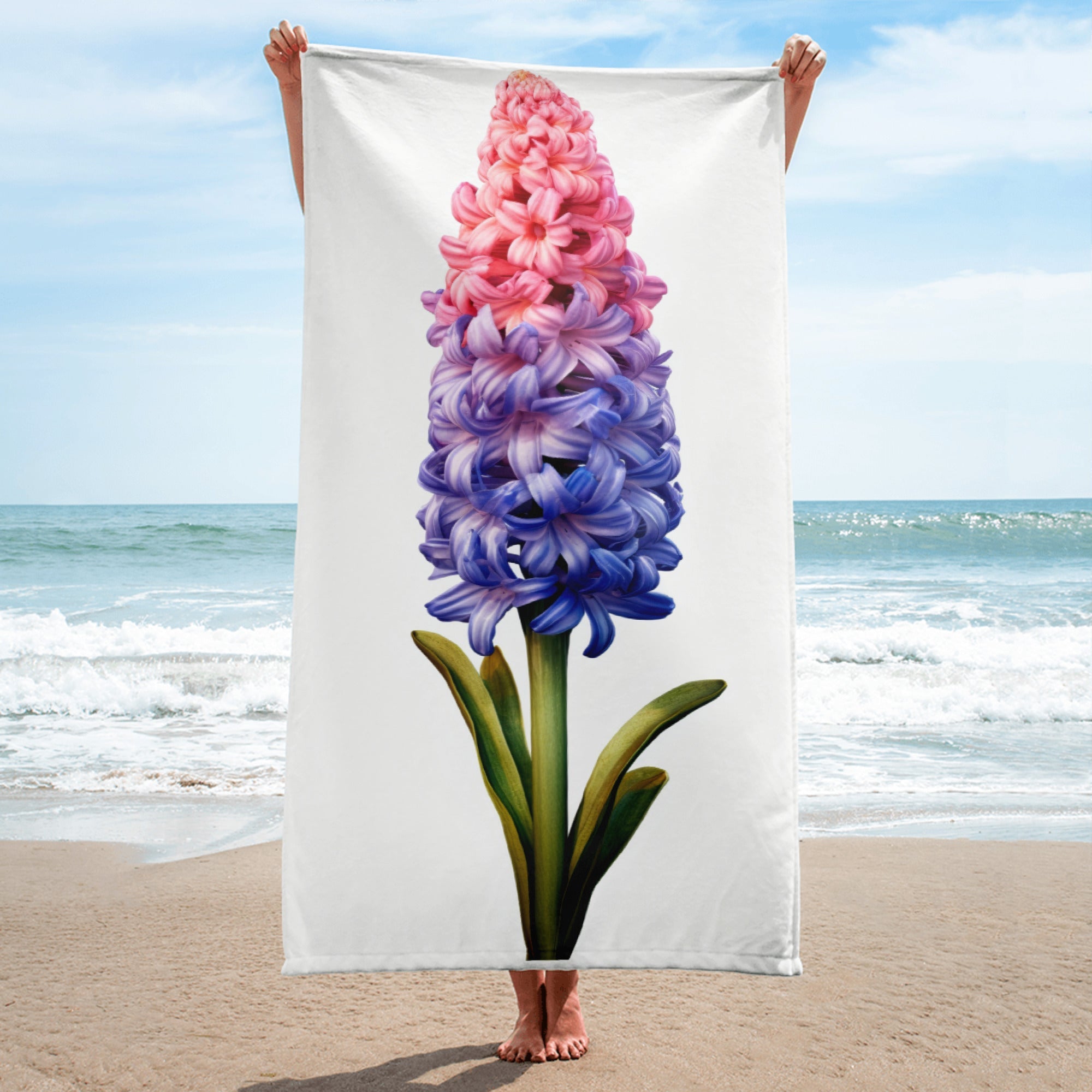 Hyacinth Flower Beach Towel by Visual Verse - Image 1