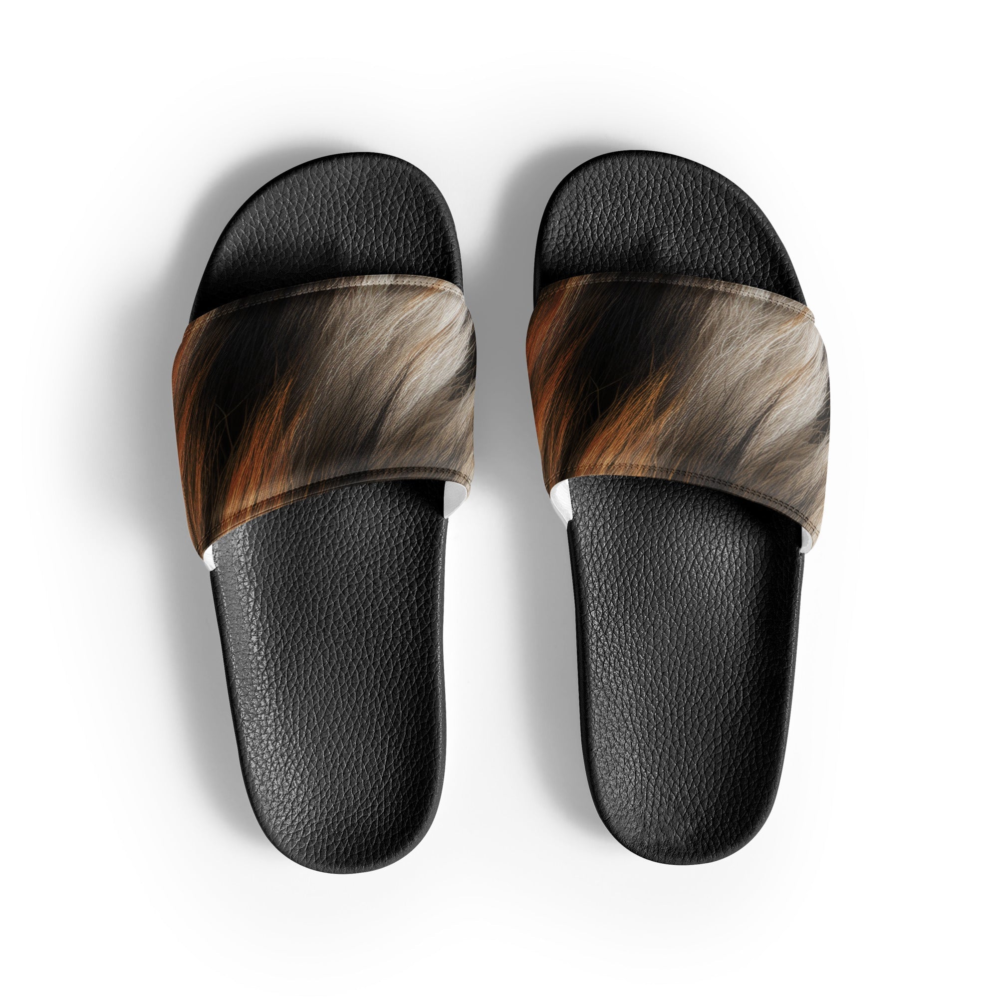 Hyena Fur Men's Slides by Visual Verse - Image 1