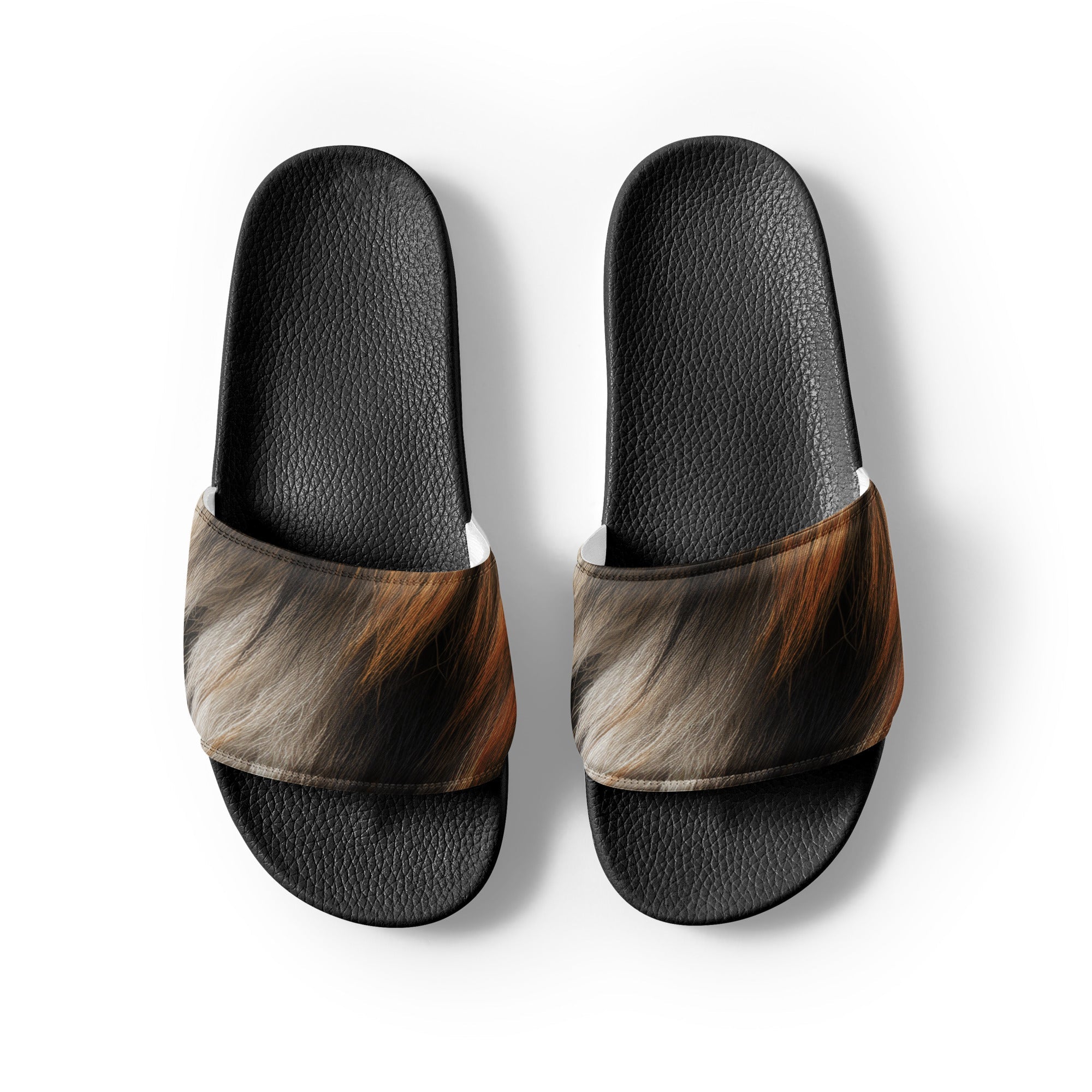 Hyena Fur Men's Slides by Visual Verse - Image 2