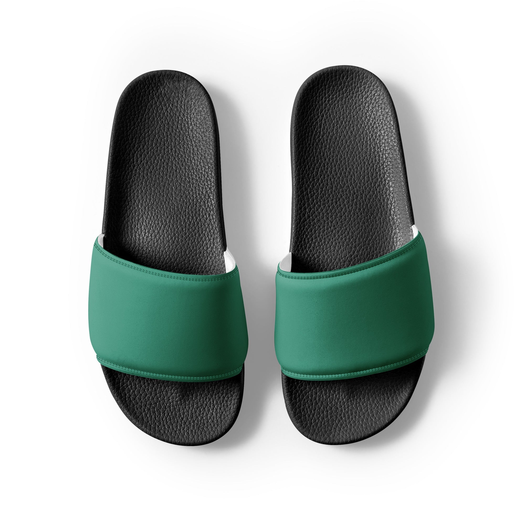 Illuminating Emerald Color Men's Slides by Visual Verse - Image 2