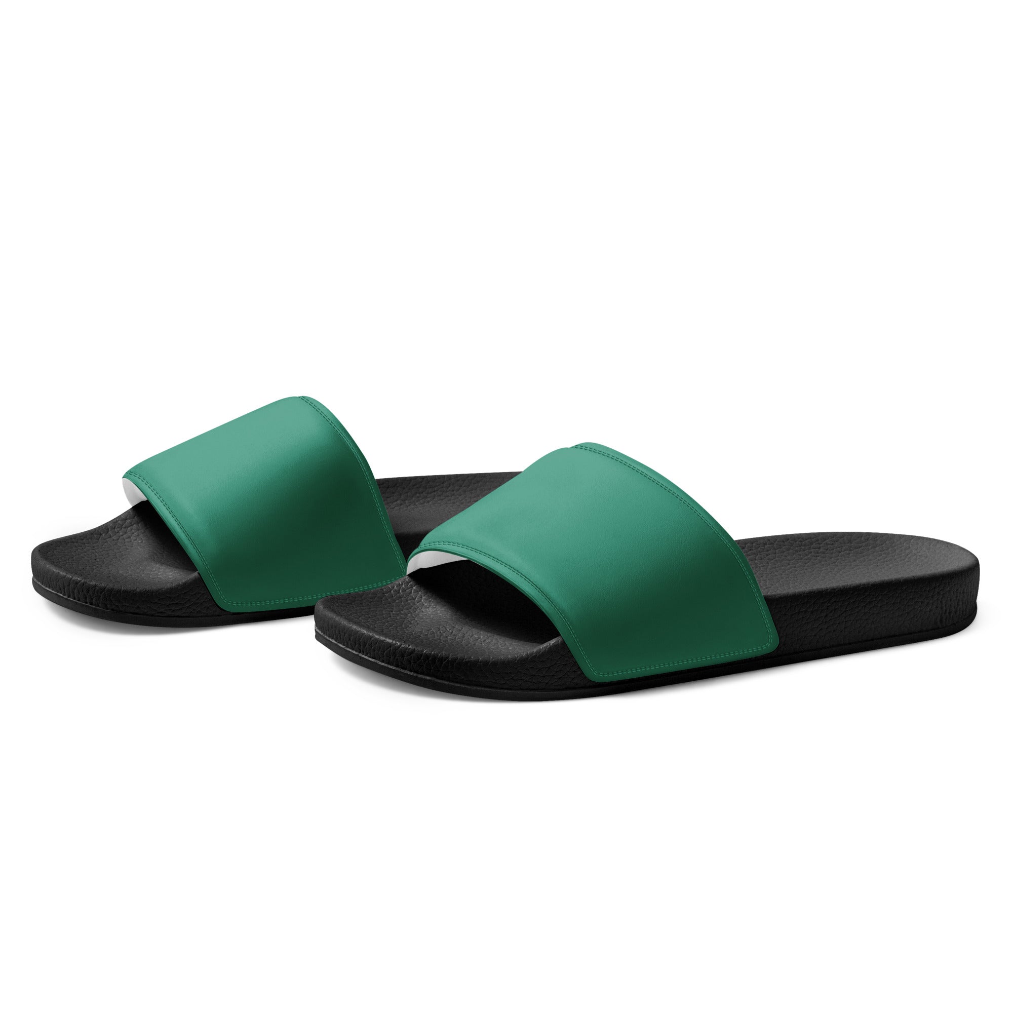 Illuminating Emerald Color Men's Slides by Visual Verse - Image 3