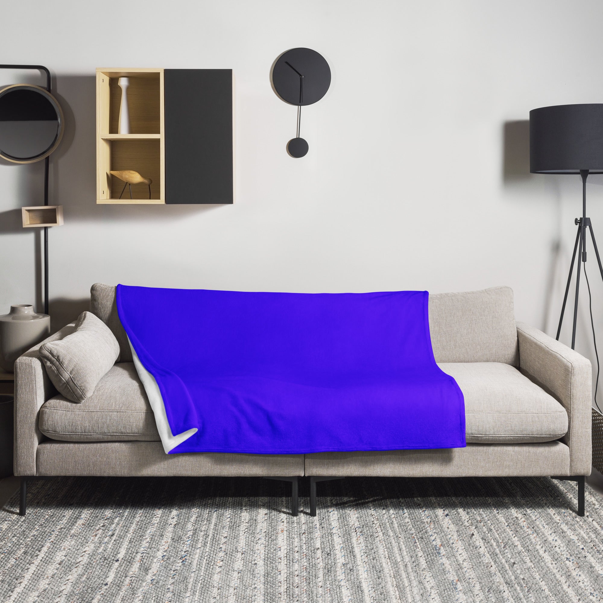 Indigo Blue Color Blanket by Visual Verse - Image 1