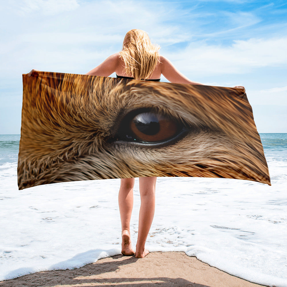 Intricate Capybara Fur Beach Towel by Visual Verse - Image 2