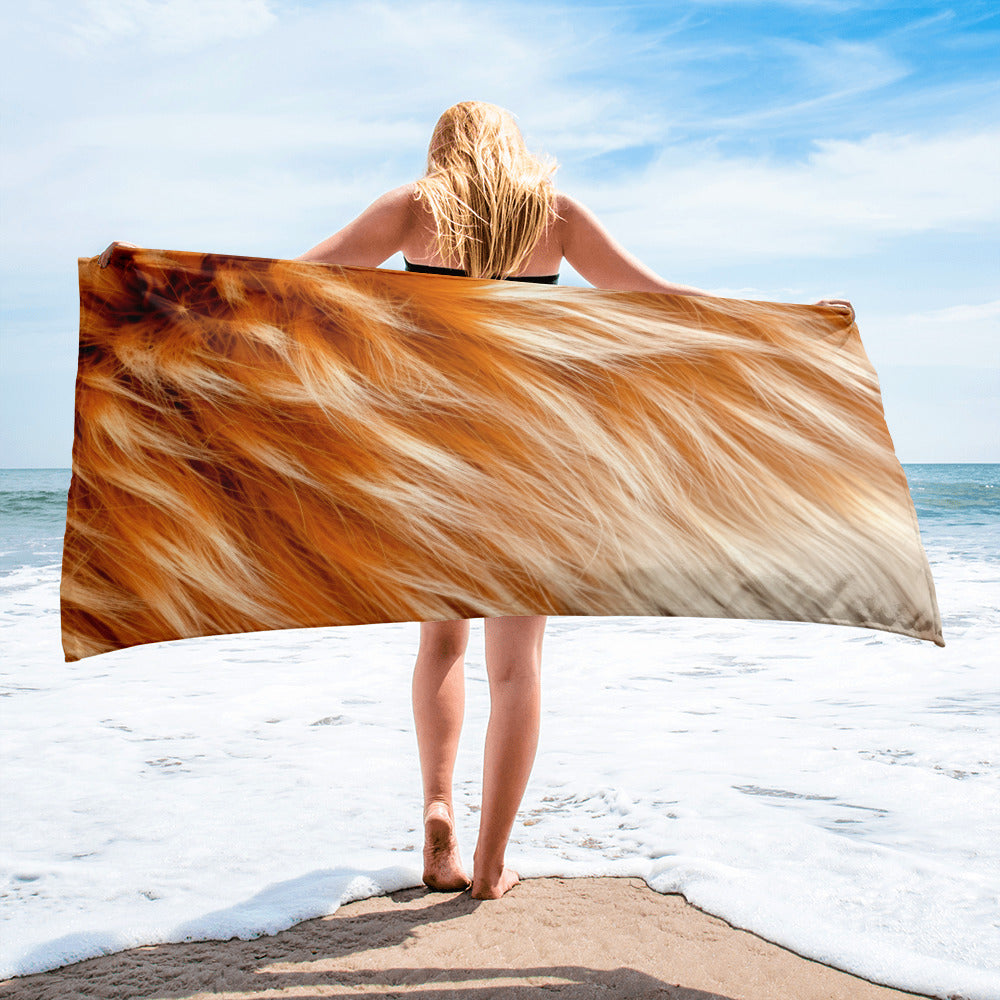 Intricate Fox Fur Beach Towel by Visual Verse - Image 2