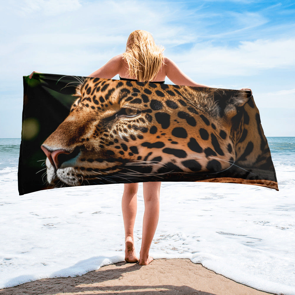 Intricate Jaguar Fur Beach Towel by Visual Verse - Image 2