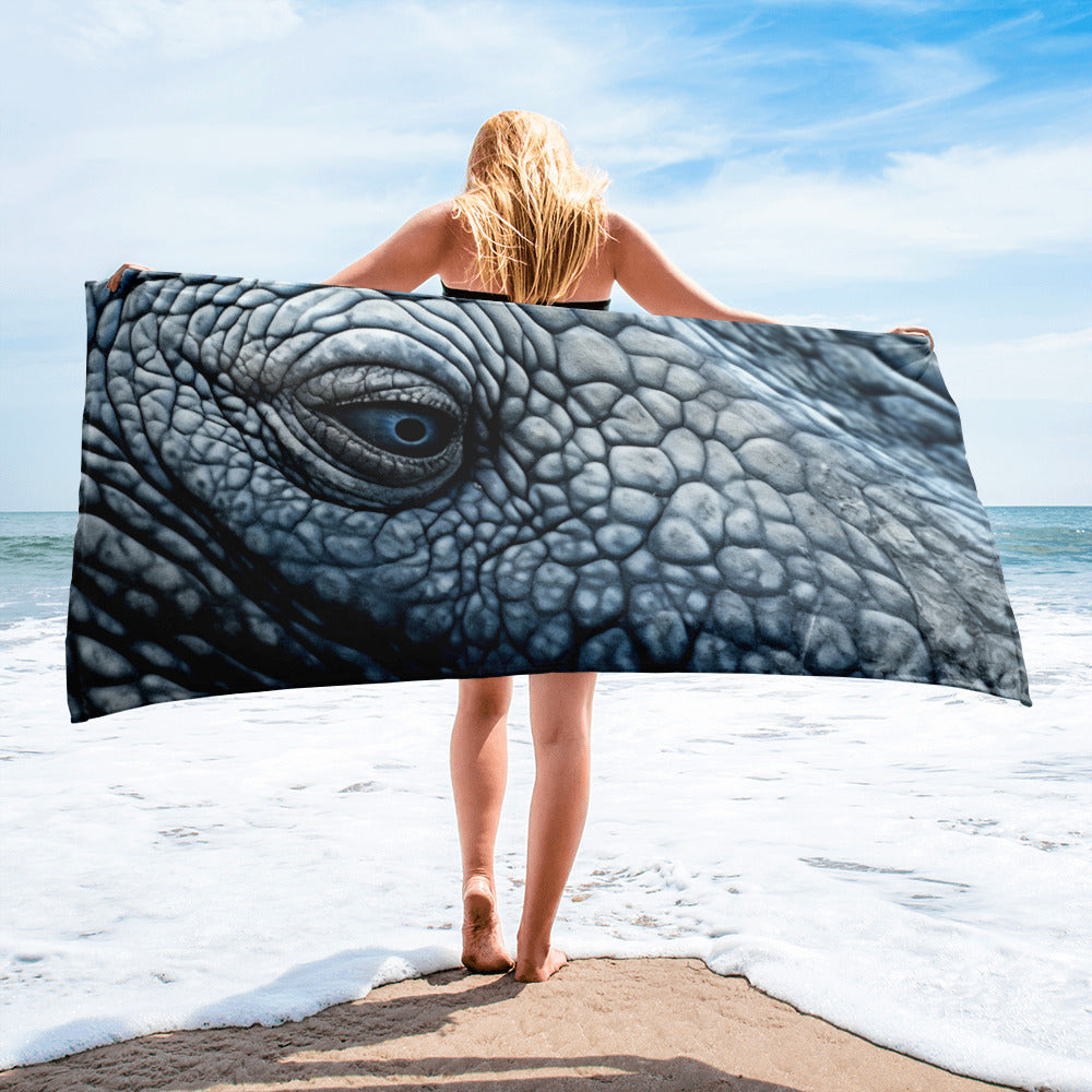 Intricate Manatee Skin Beach Towel by Visual Verse - Image 2