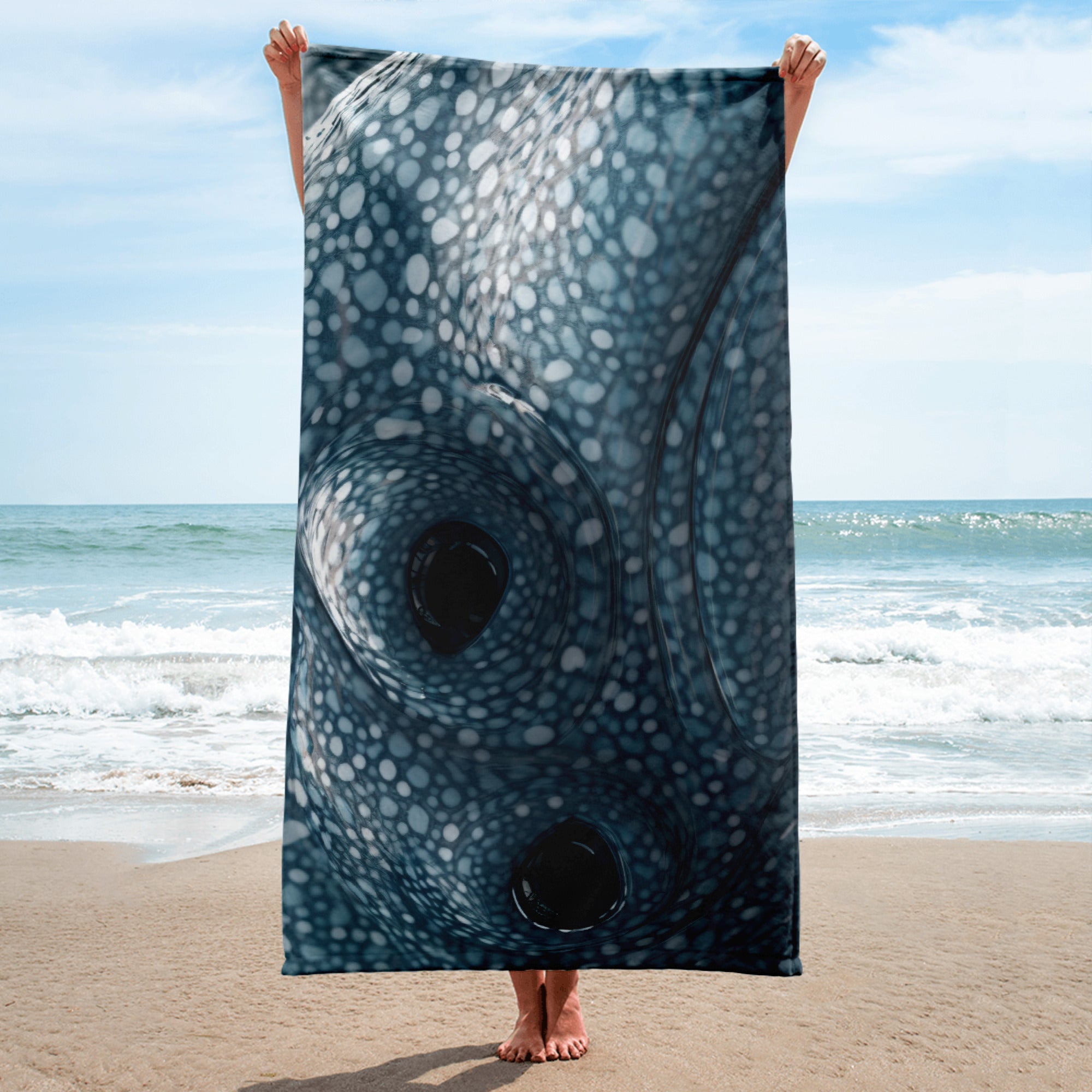 Intricate Narwhal Skin Beach Towel by Visual Verse - Image 1