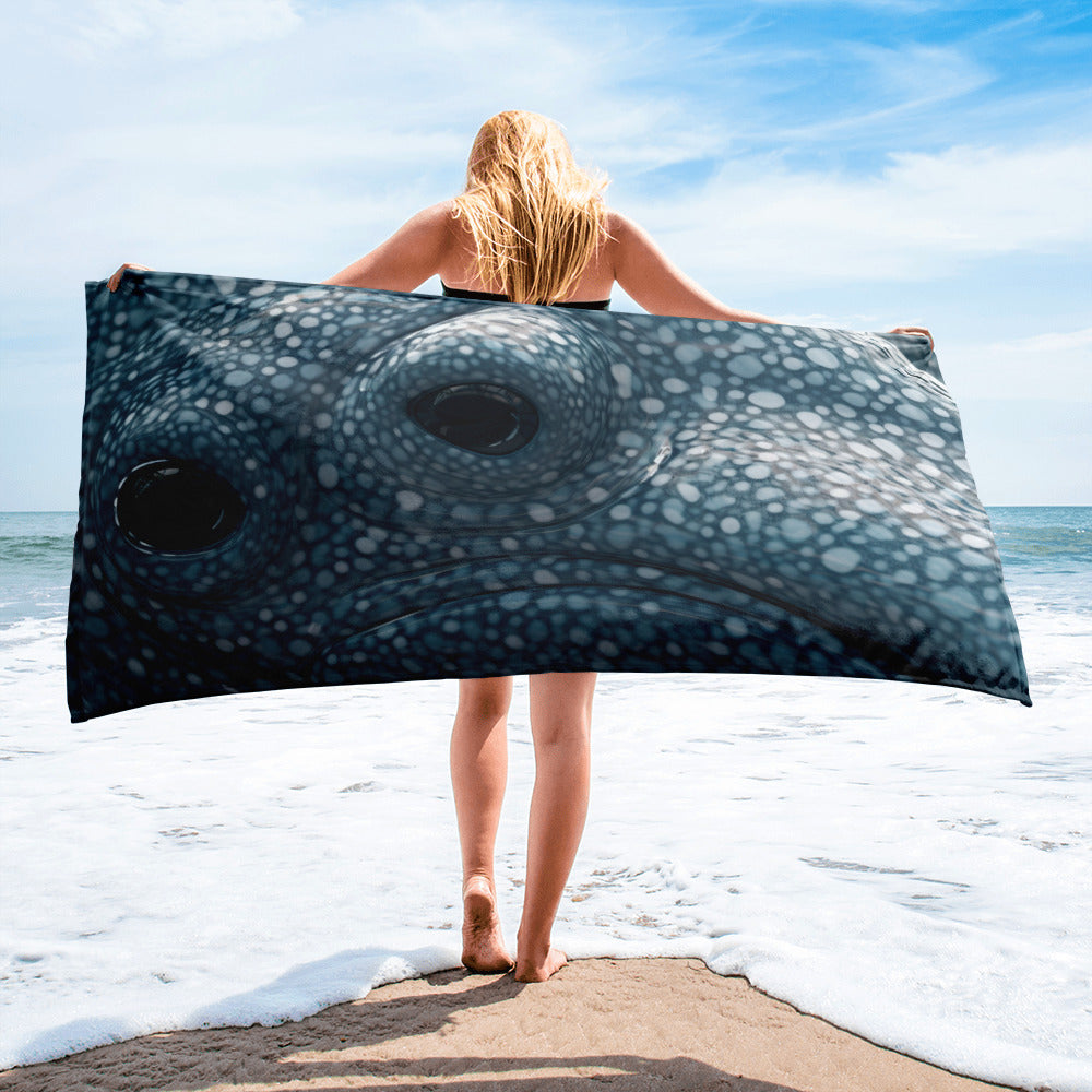 Intricate Narwhal Skin Beach Towel by Visual Verse - Image 2