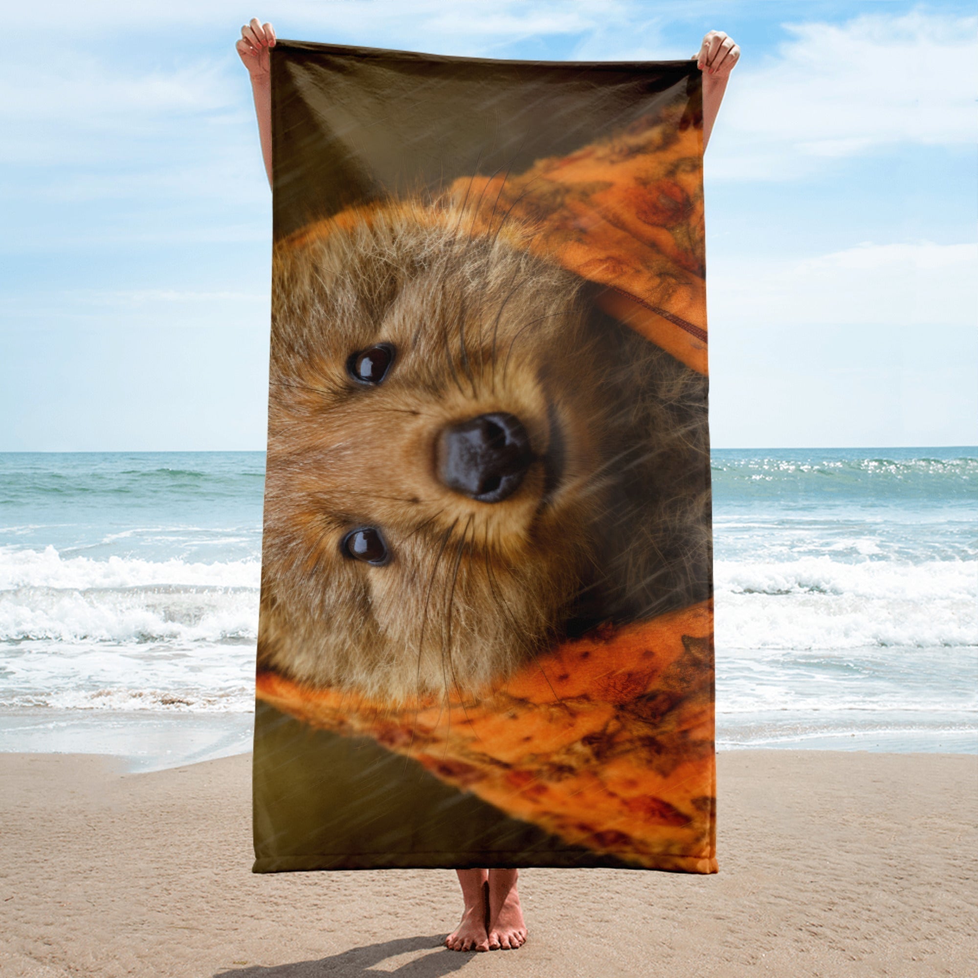 Intricate Quokka Fur Beach Towel by Visual Verse - Image 1