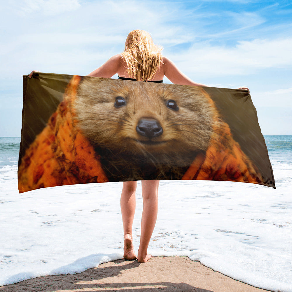 Intricate Quokka Fur Beach Towel by Visual Verse - Image 2