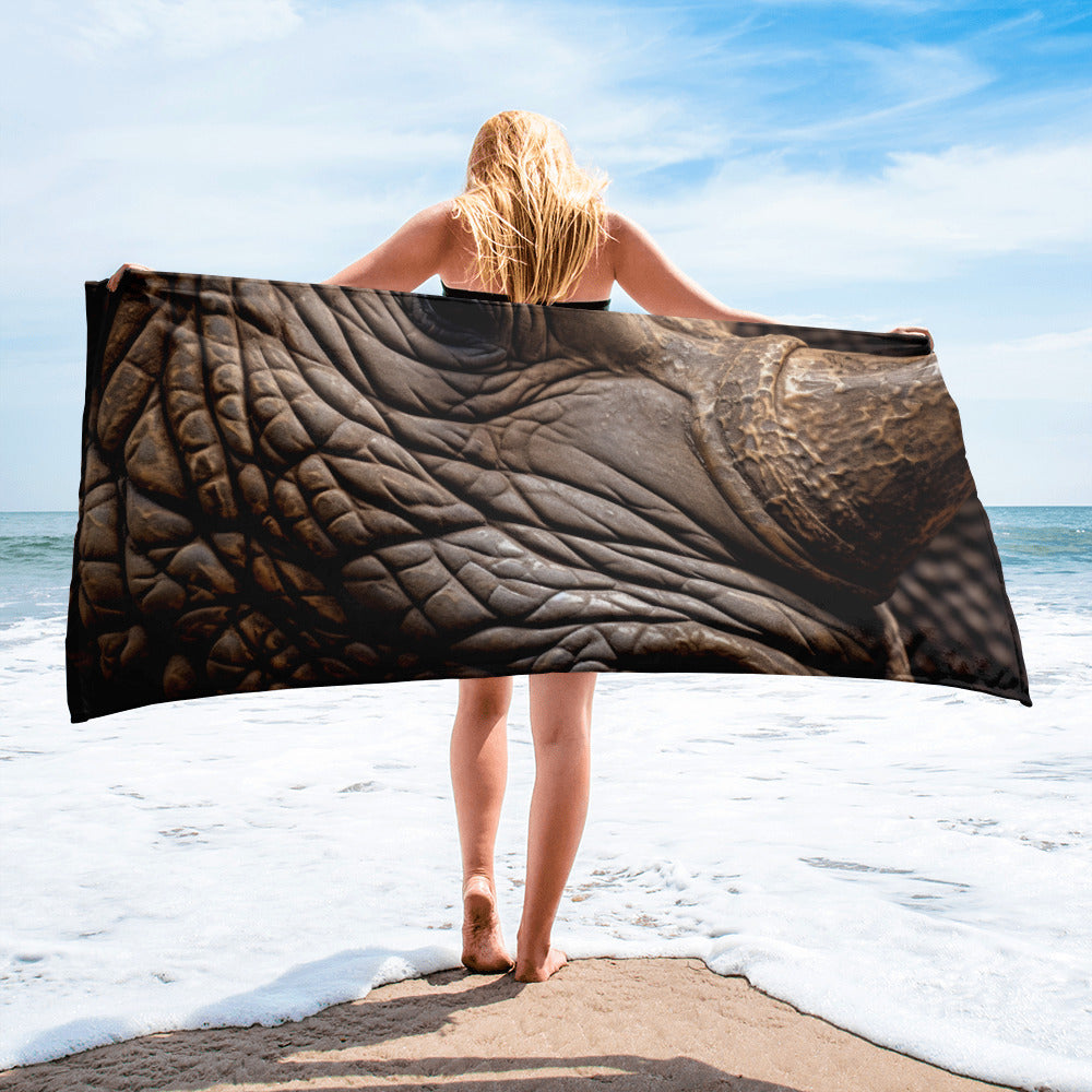 Intricate Rhino Skin Beach Towel by Visual Verse - Image 2