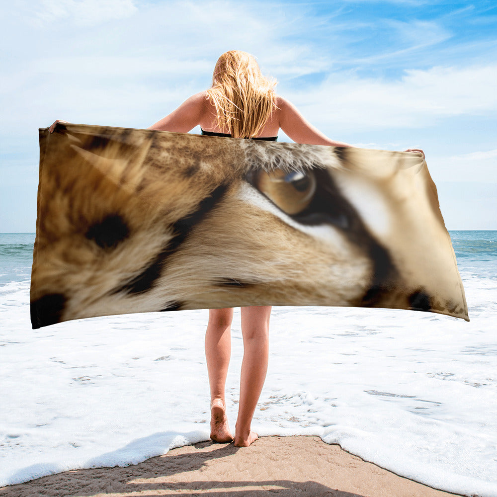 Intricate Serval Fur Beach Towel by Visual Verse - Image 2