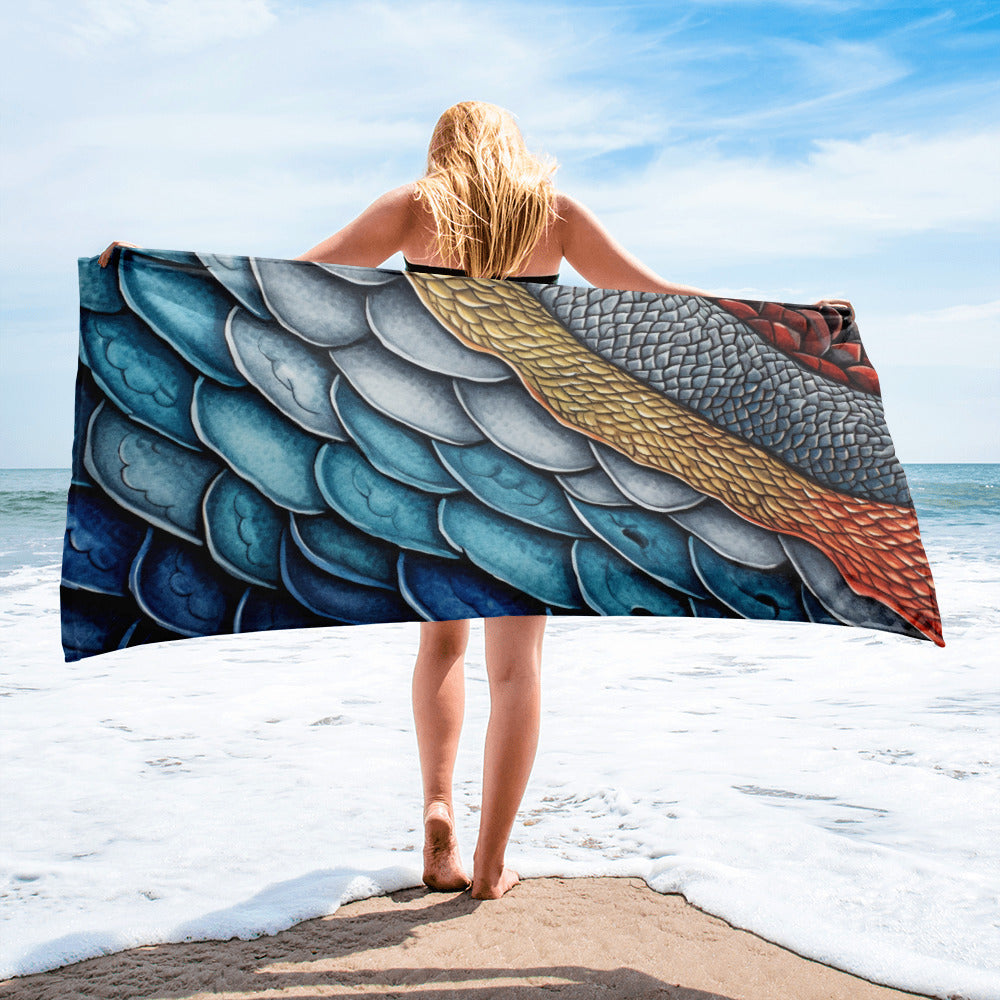 Intricate Shark Skin Beach Towel by Visual Verse - Image 2