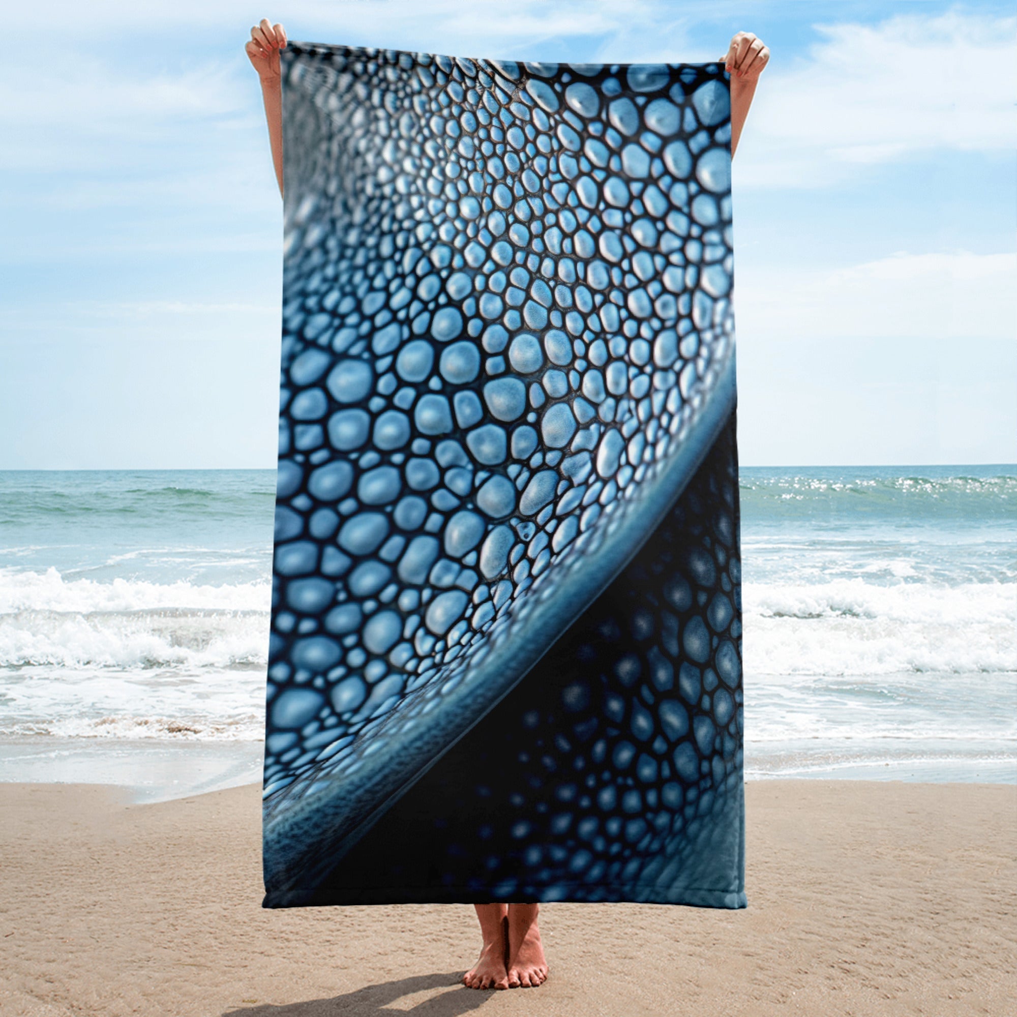 Intricate Stingray Skin Beach Towel by Visual Verse - Image 1