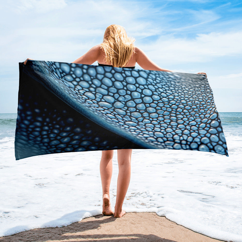 Intricate Stingray Skin Beach Towel by Visual Verse - Image 2