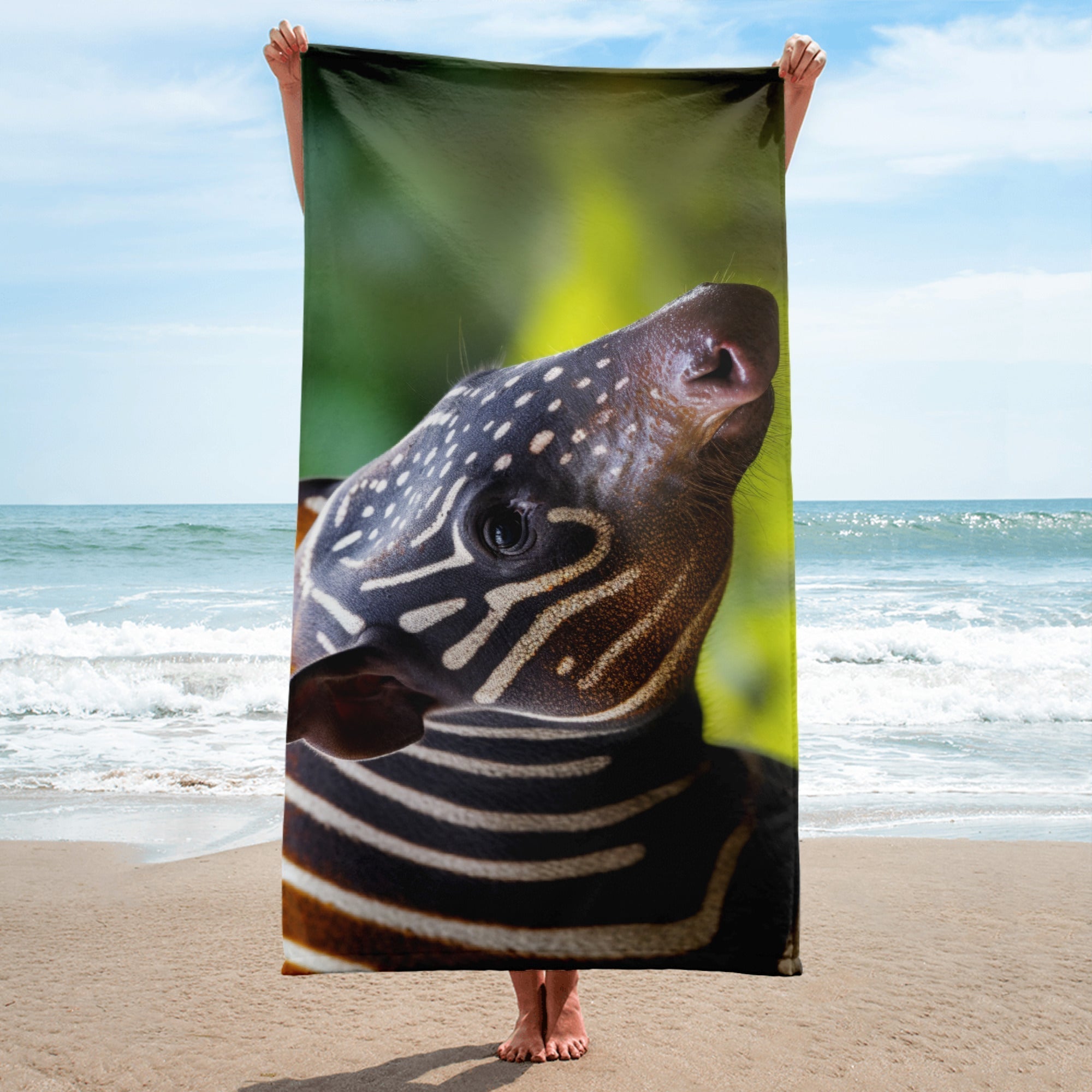 Intricate Tapir Skin Beach Towel by Visual Verse - Image 1