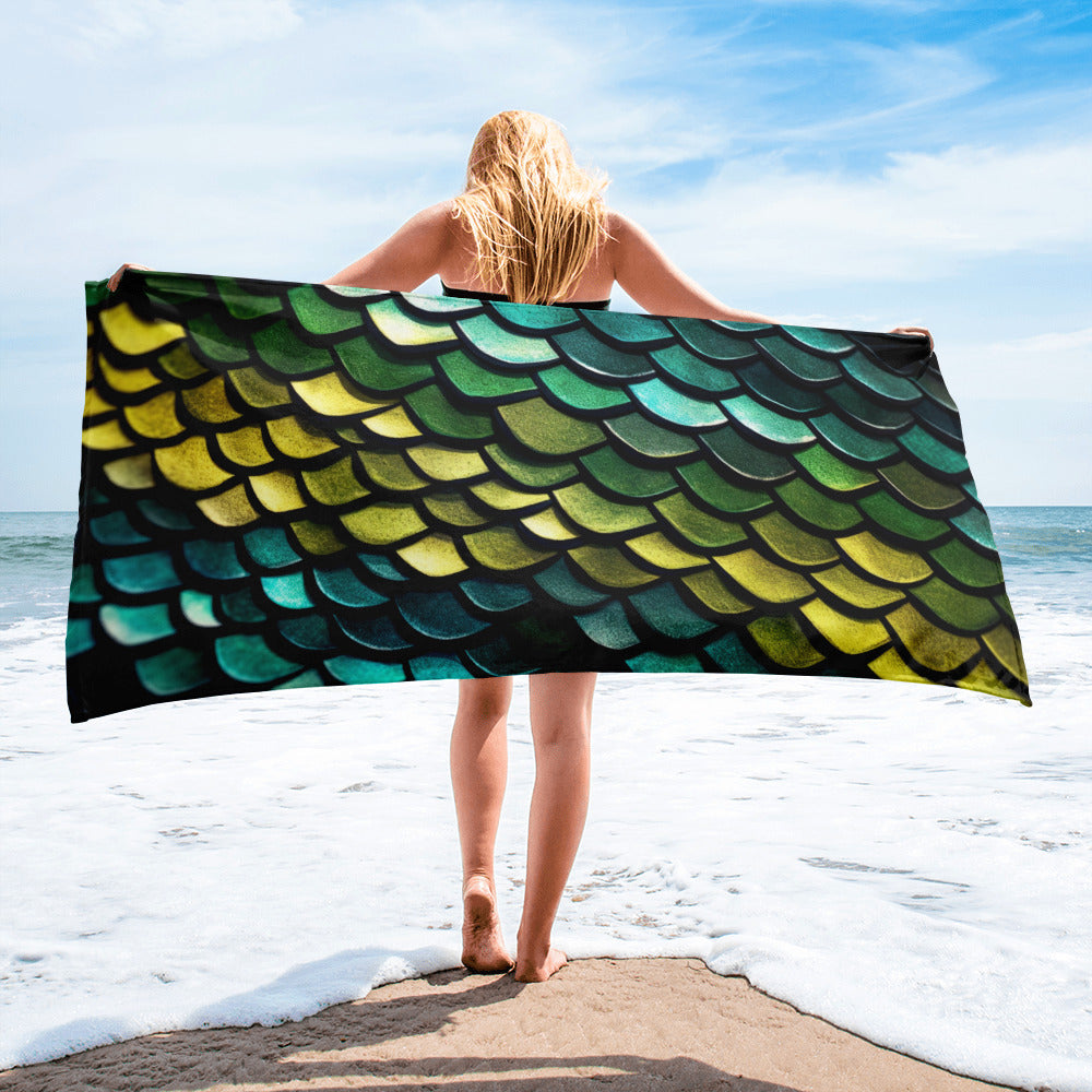 Intricate Viper Scale Beach Towel by Visual Verse - Image 2