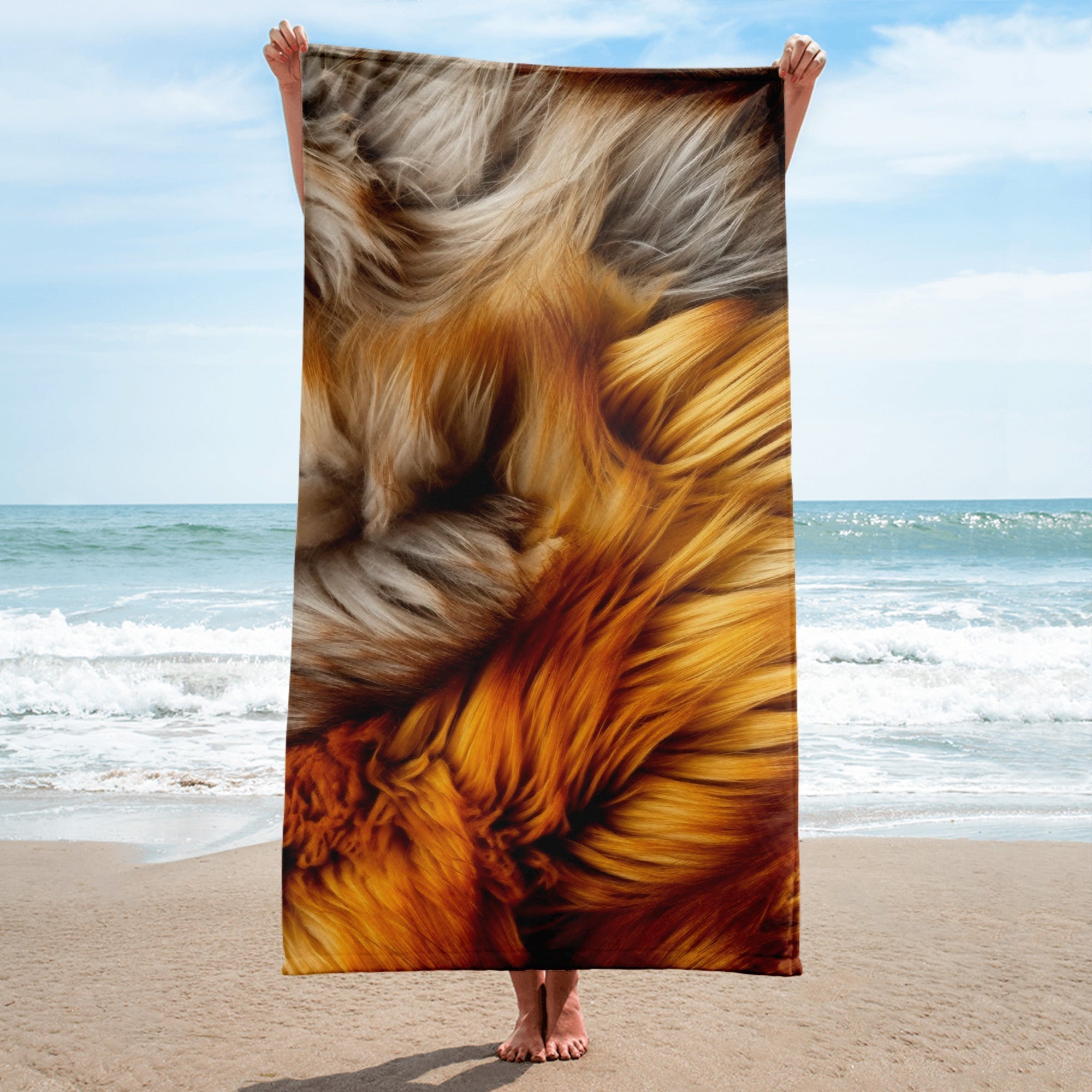 Intricate Wombat Fur Beach Towel by Visual Verse - Image 1