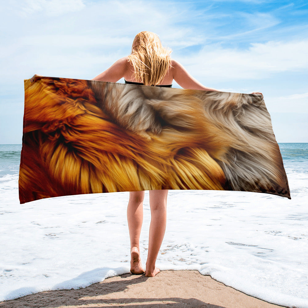 Intricate Wombat Fur Beach Towel by Visual Verse - Image 2