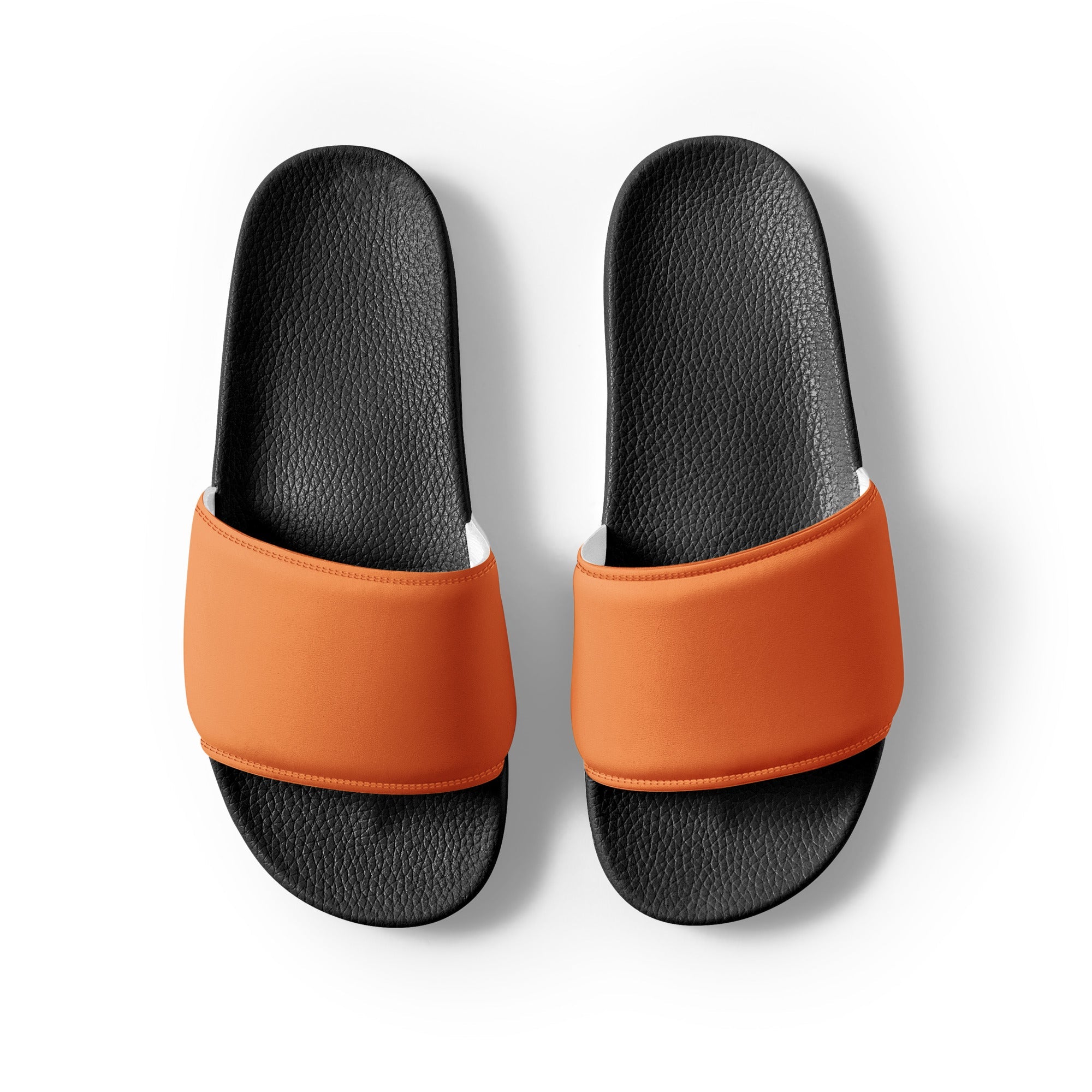 Irish Orange Color Men's Slides by Visual Verse - Image 2