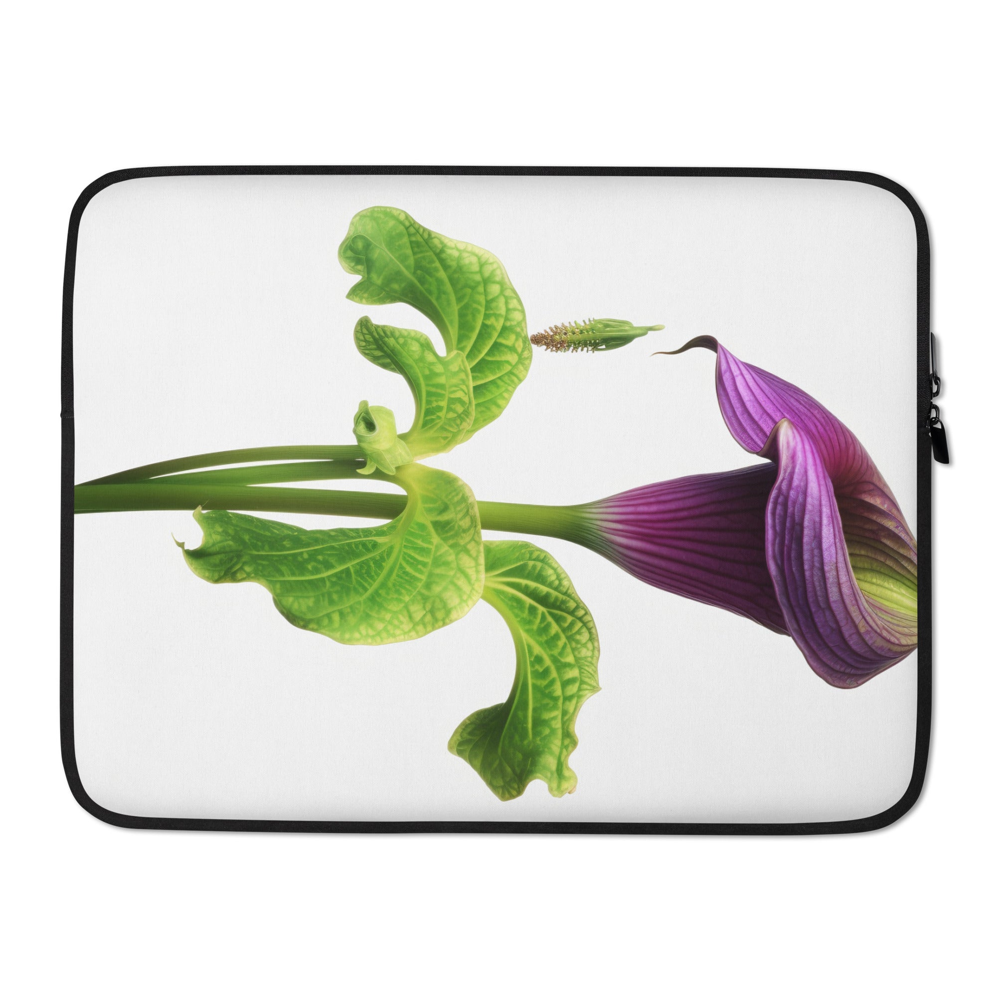 Jack-In-The-Pulpit Flower Laptop Sleeve by Visual Verse - Image 1