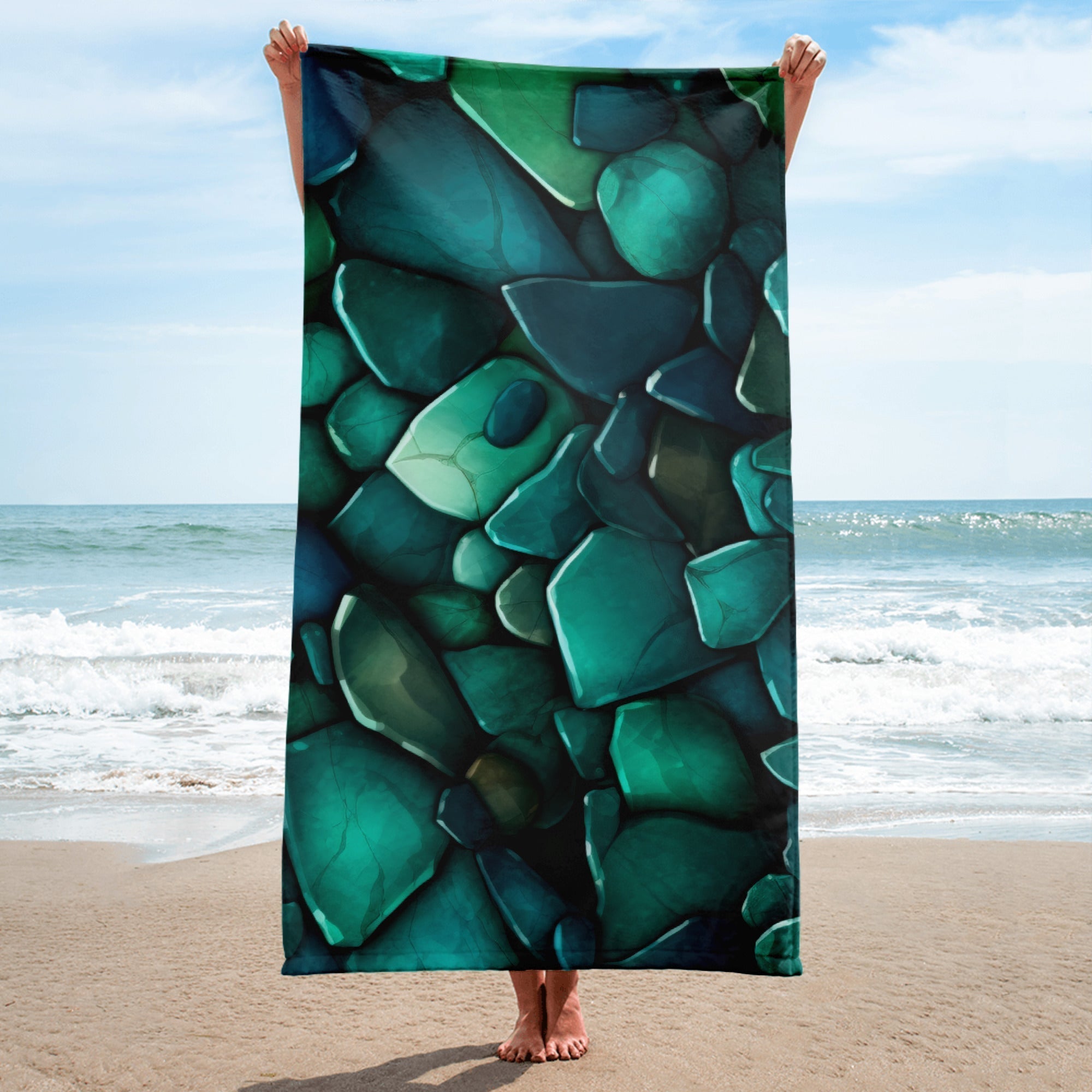 Jade Rock Beach Towel by Visual Verse - Image 1