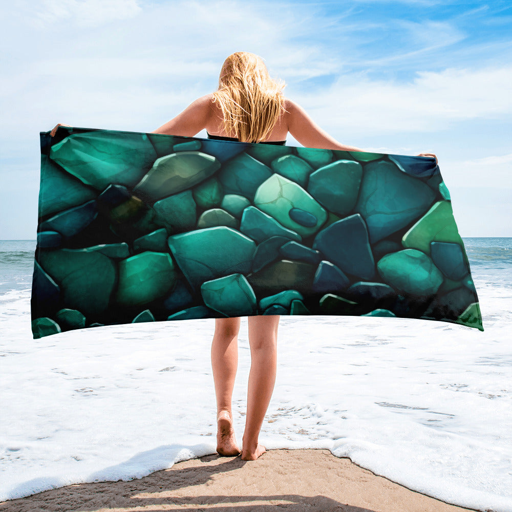 Jade Rock Beach Towel by Visual Verse - Image 2