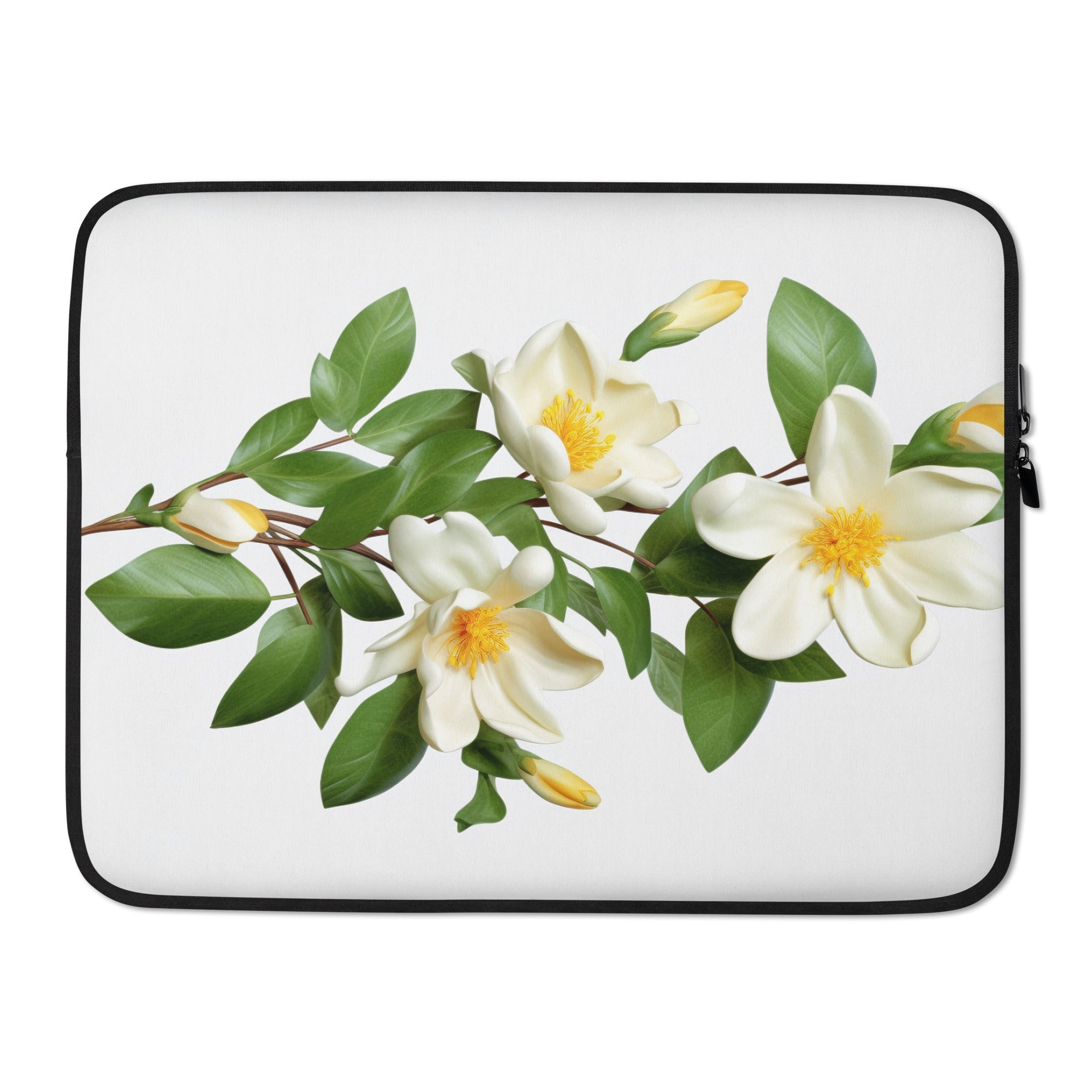 Jasmine Flower Laptop Sleeve by Visual Verse - Image 1