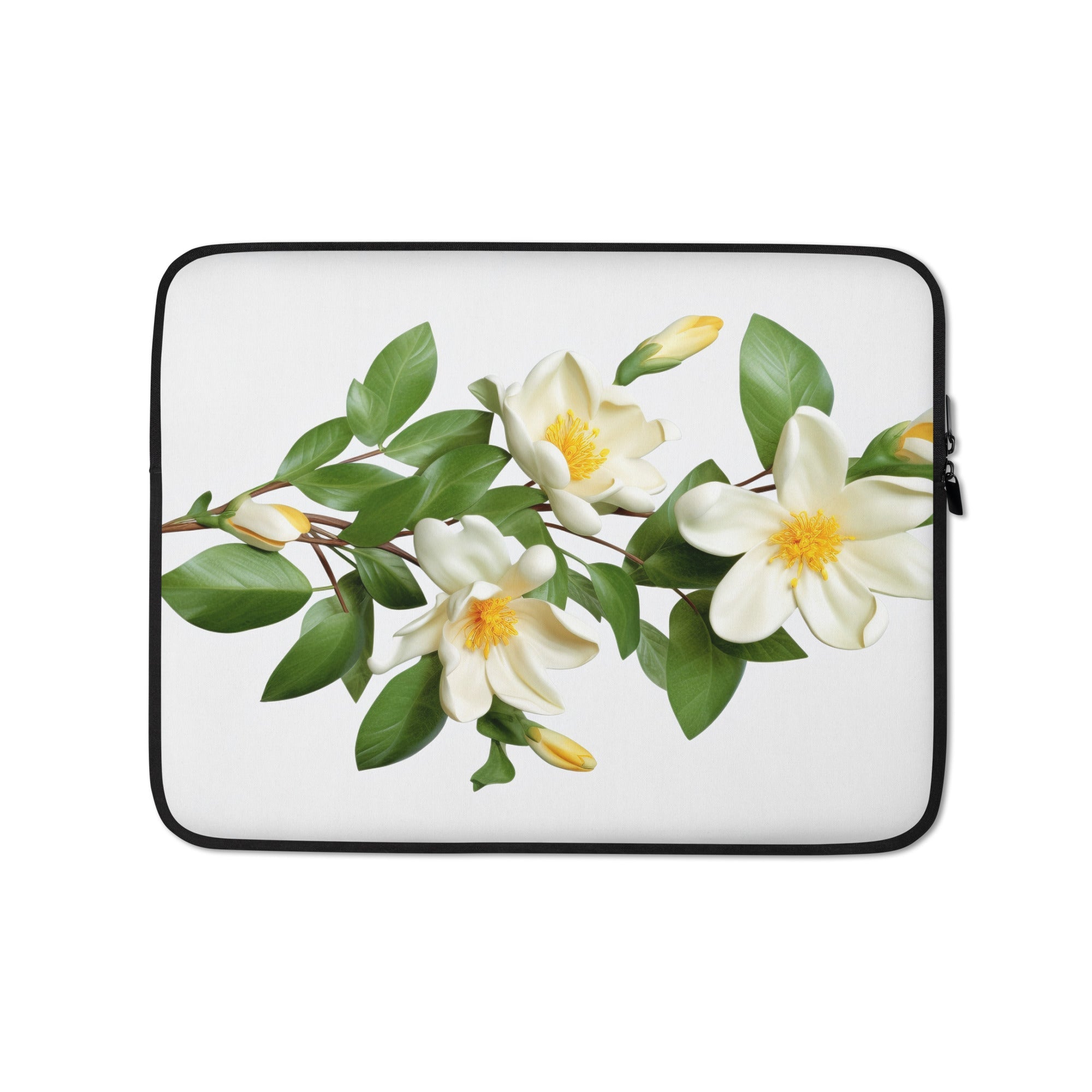 Jasmine Flower Laptop Sleeve by Visual Verse - Image 2