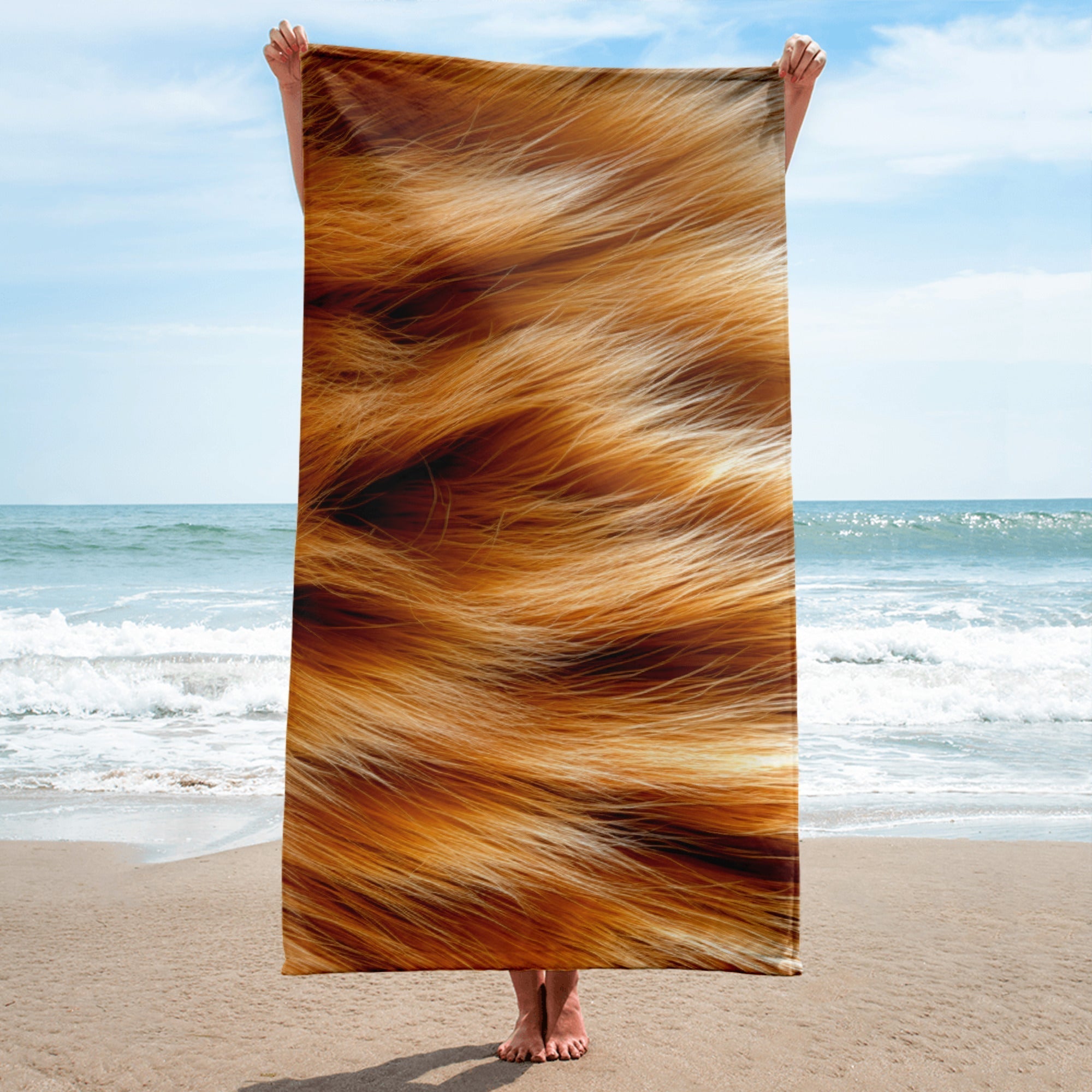 Kangaroo Fur Beach Towel by Visual Verse - Image 1