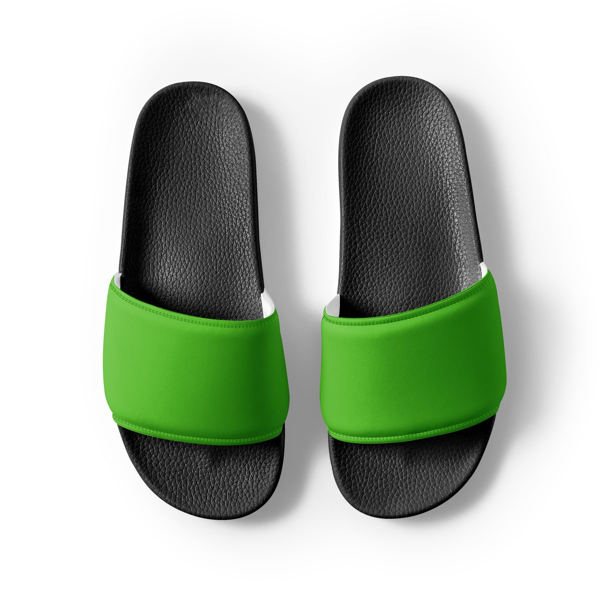 Kelly Green Color Men's Slides by Visual Verse - Image 2