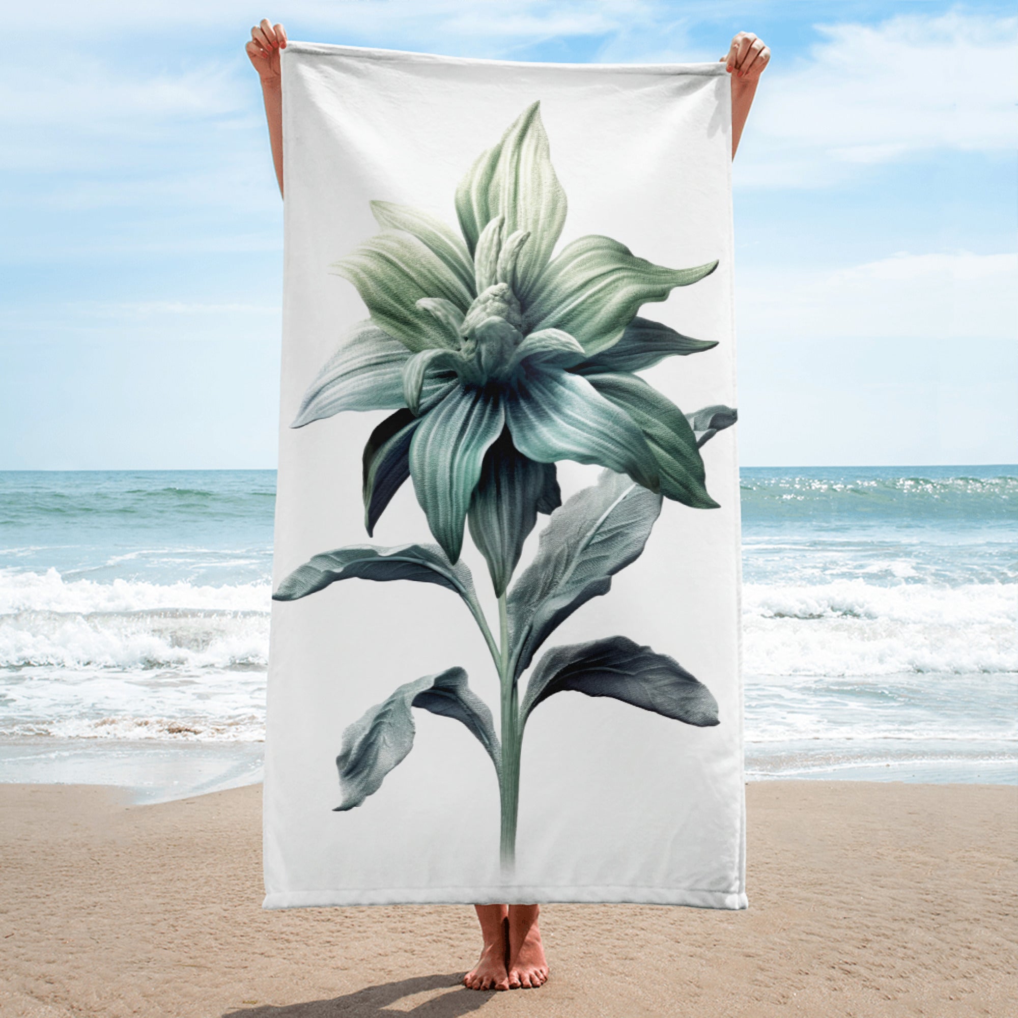 Lambs Ear Flower Beach Towel by Visual Verse - Image 1