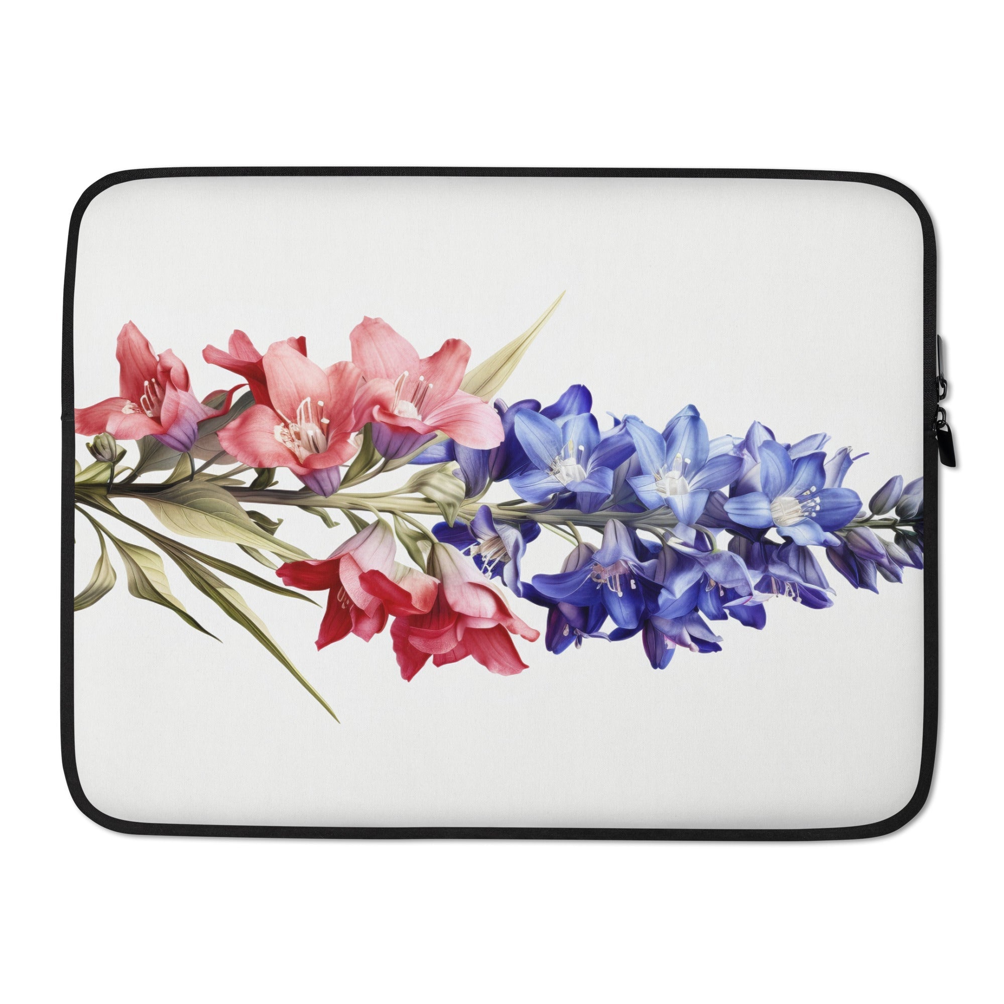 Larkspur Flower Laptop Sleeve by Visual Verse - Image 1