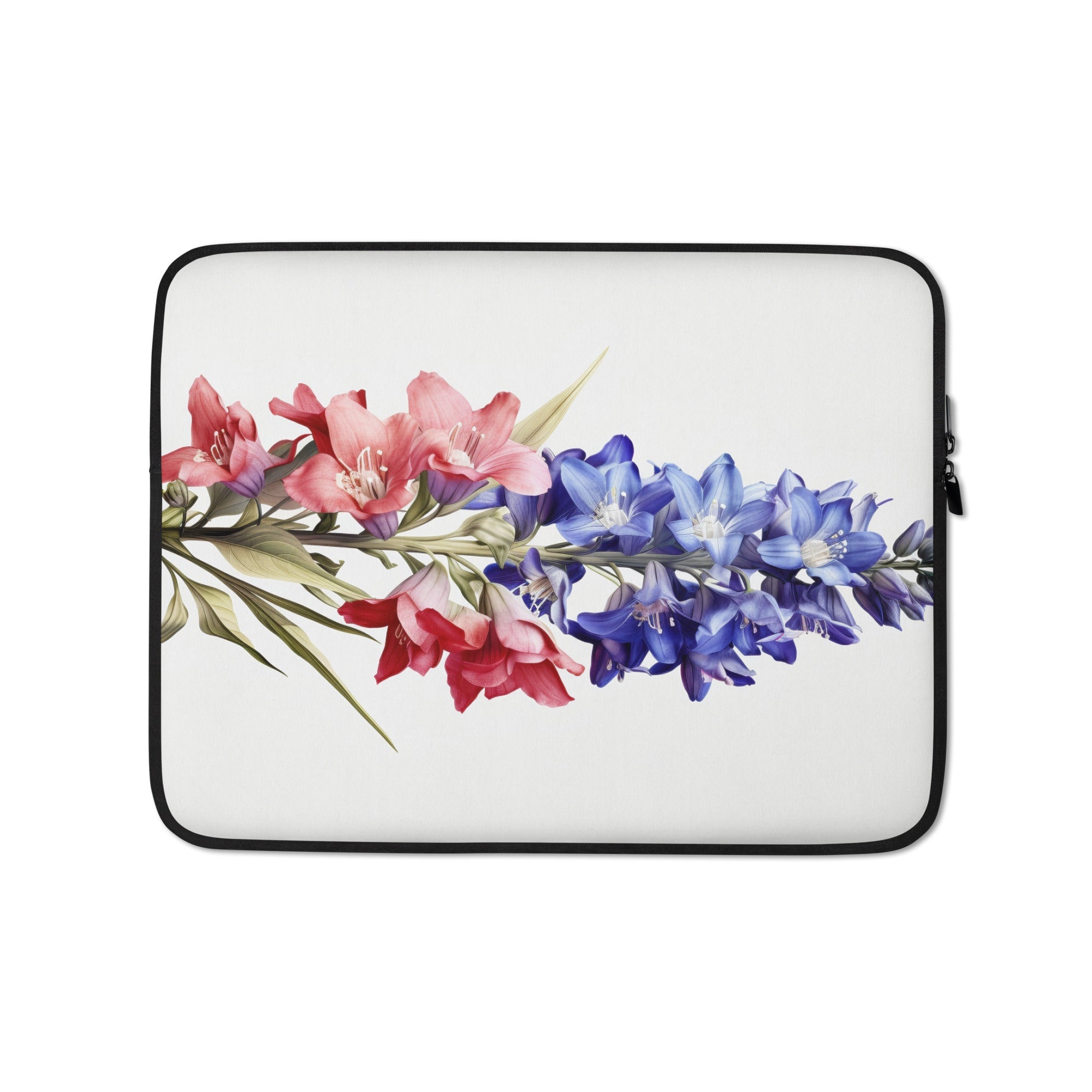 Larkspur Flower Laptop Sleeve by Visual Verse - Image 2