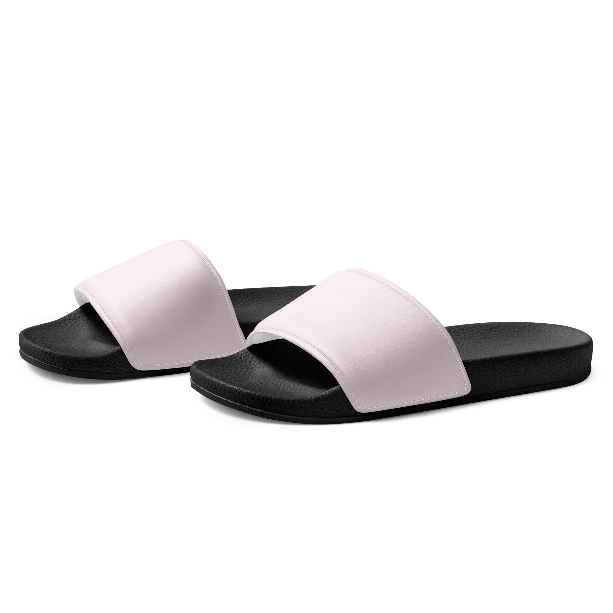 Lavender Blush Color Men's Slides by Visual Verse - Image 3