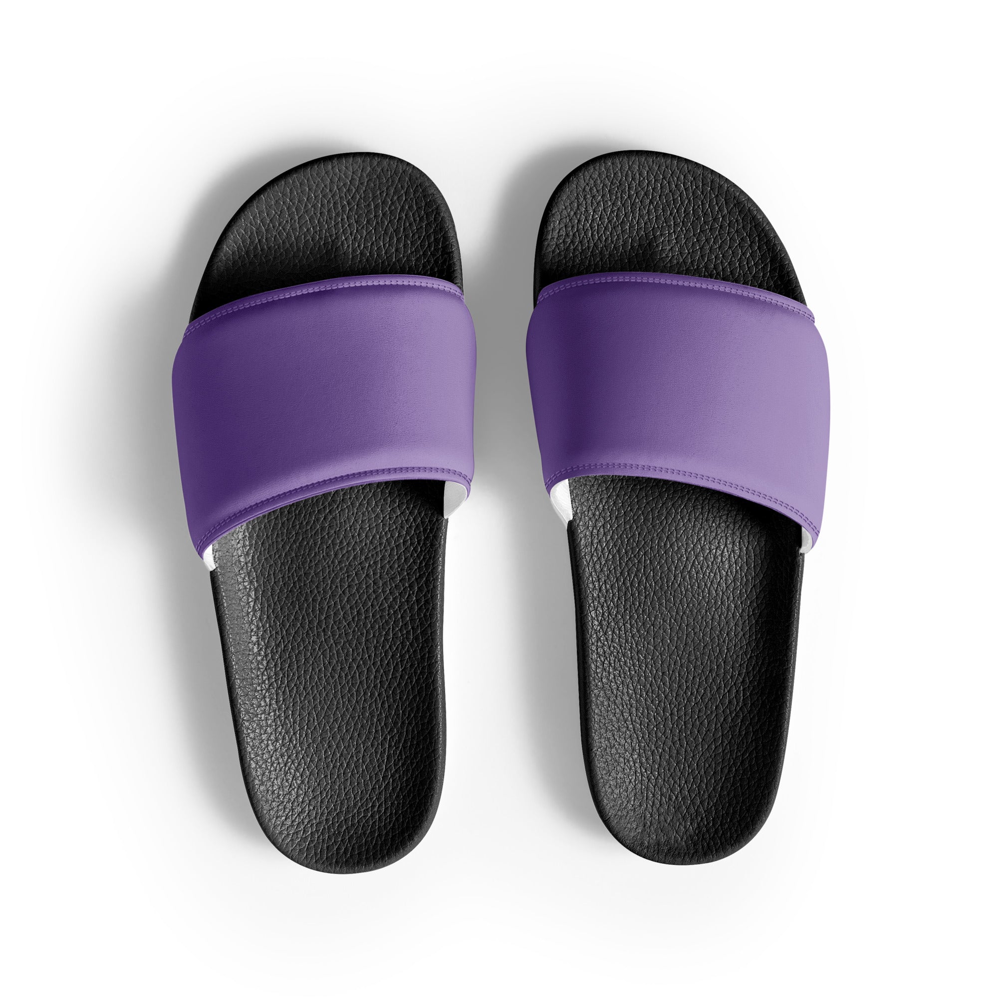 Lavender Purple Color Men's Slides by Visual Verse - Image 1